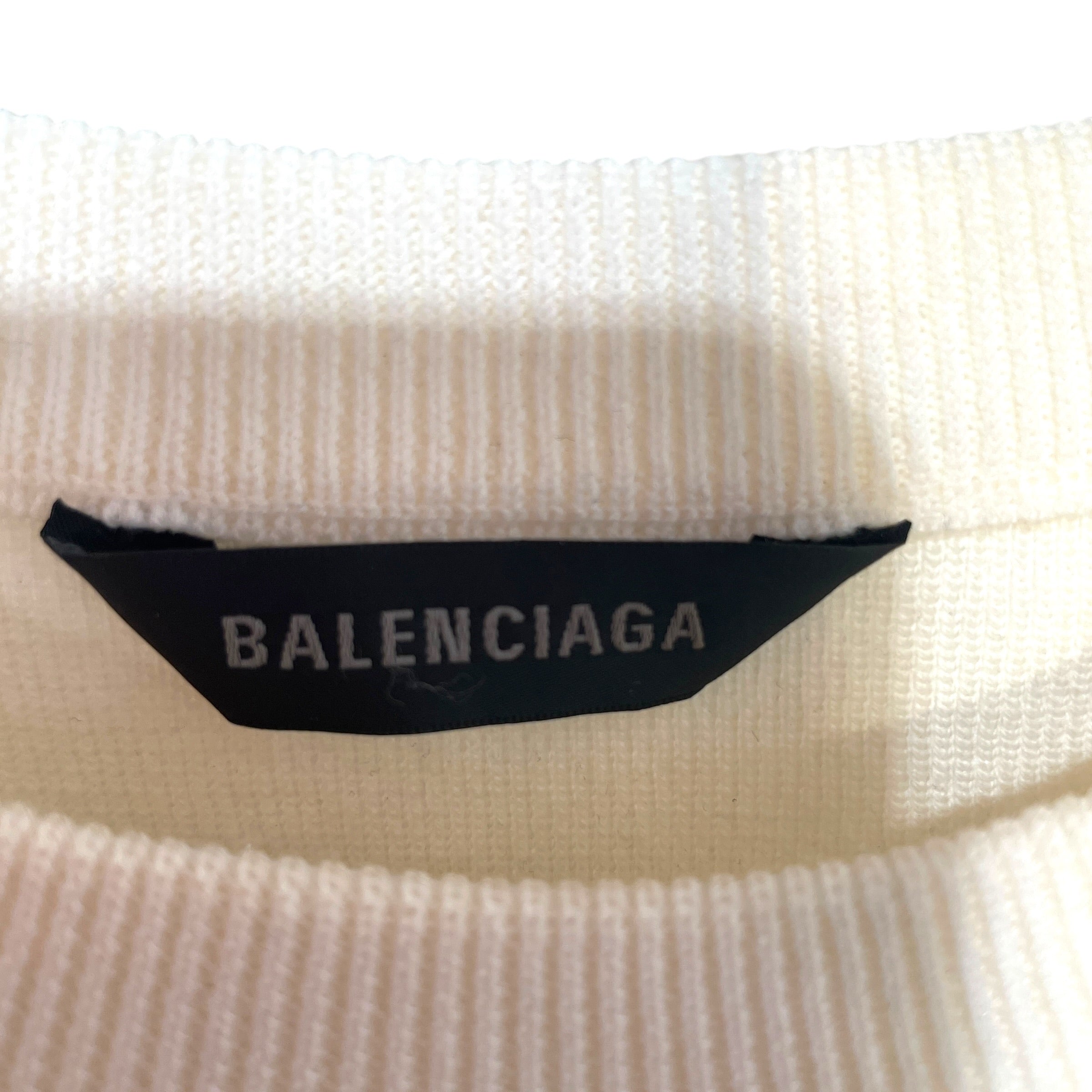 BALENCIAGA/T-Shirt/S/Monogram/Cotton/WHT/Monogram Tshirt view 3