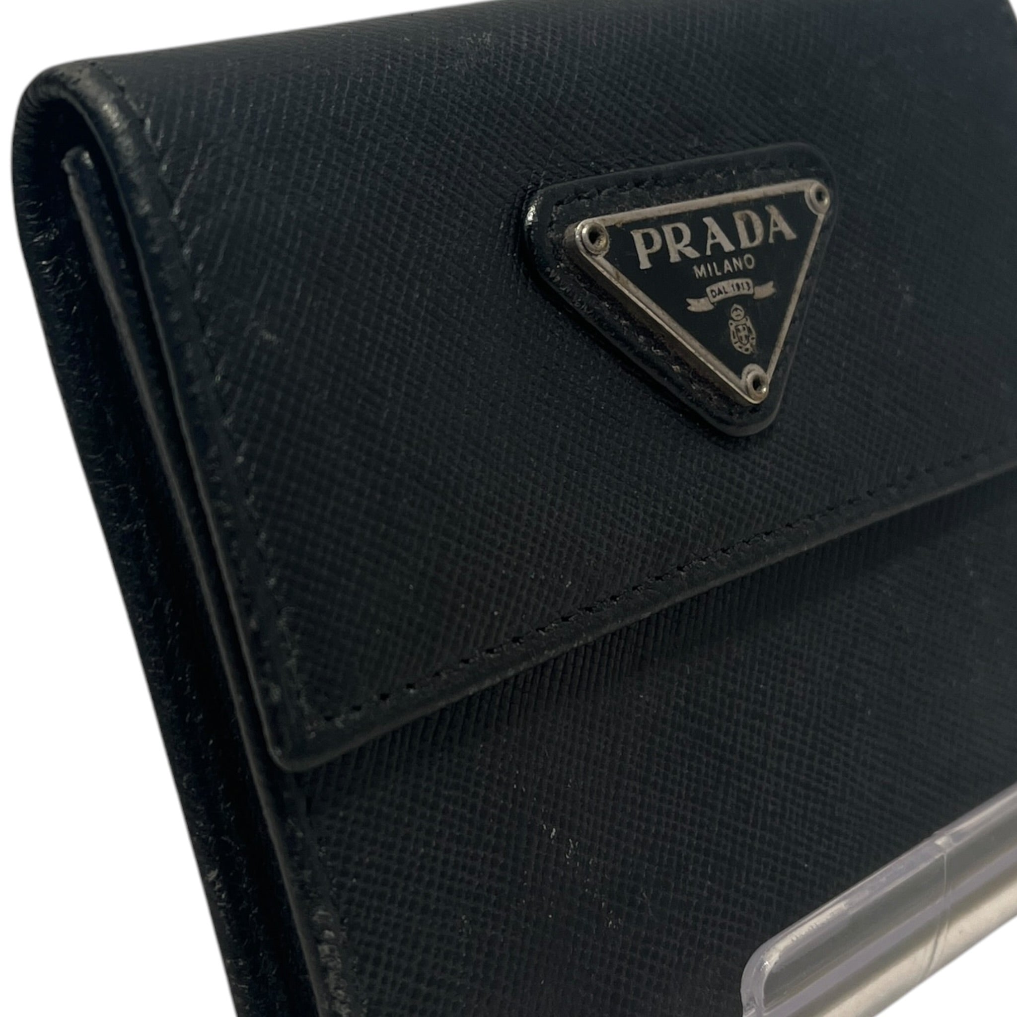 PRADA/Bifold Wallet/Leather/BLK/SAFFIANO LEATHER COMPACT view 6