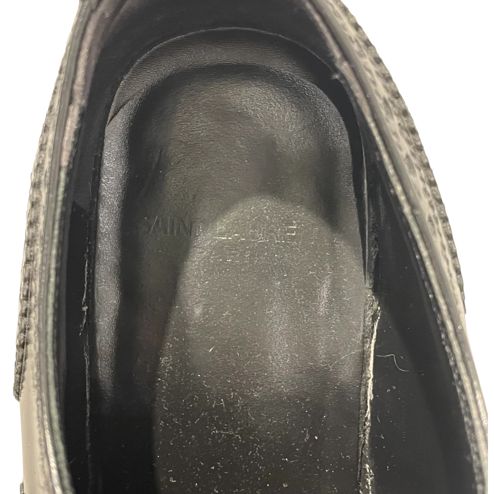 SAINT LAURENT/Loafers/EU 39/Leather/BLK/western view 3