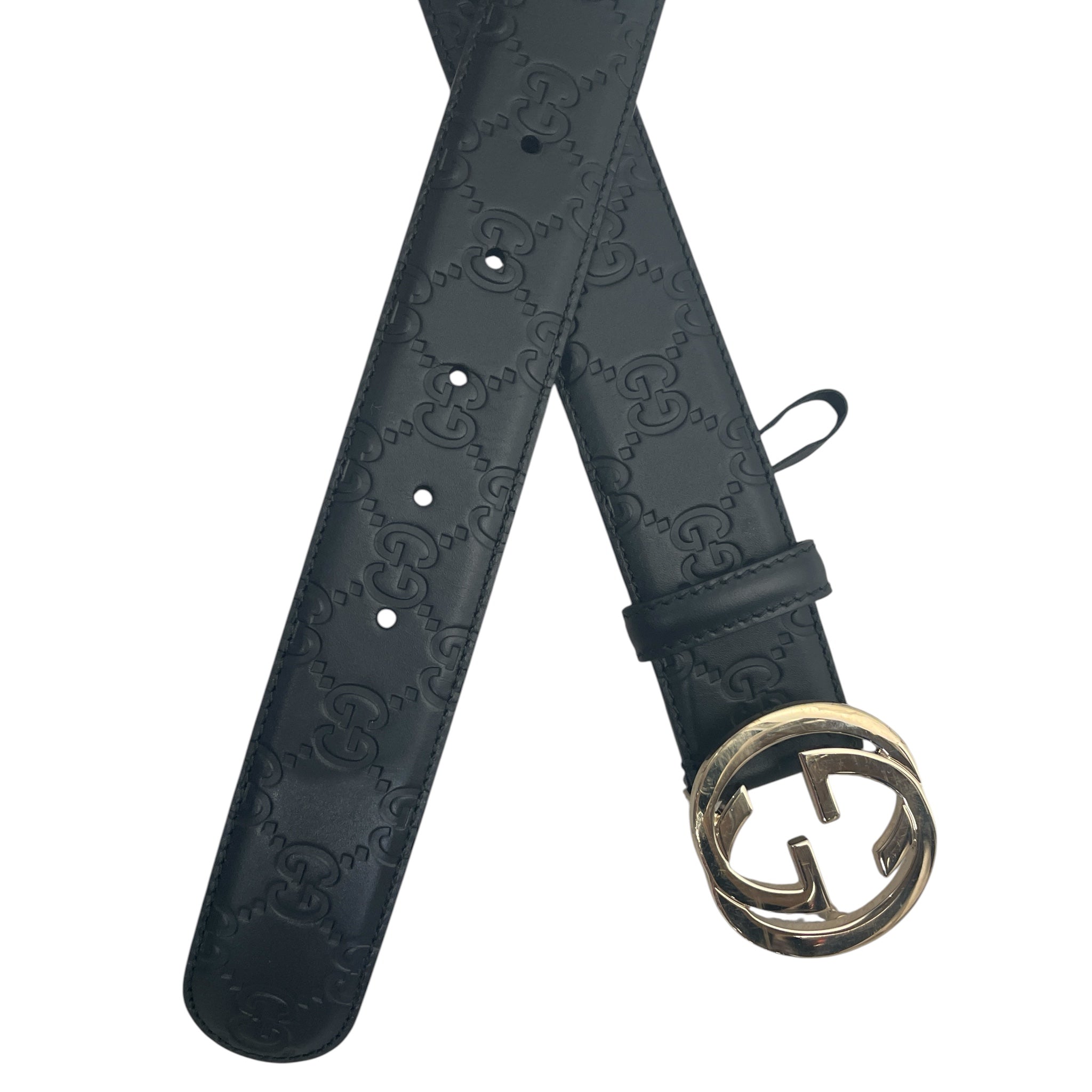 GUCCI/Belt/Monogram/Leather/BLK/M's/MONOGRAM BELT view 3