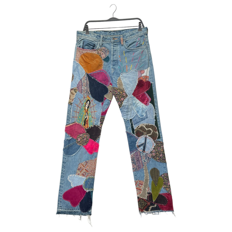 KAPITAL/Straight Pants/34/Denim/IDG/All Over Print/14 OZ CRAZY EL PASO