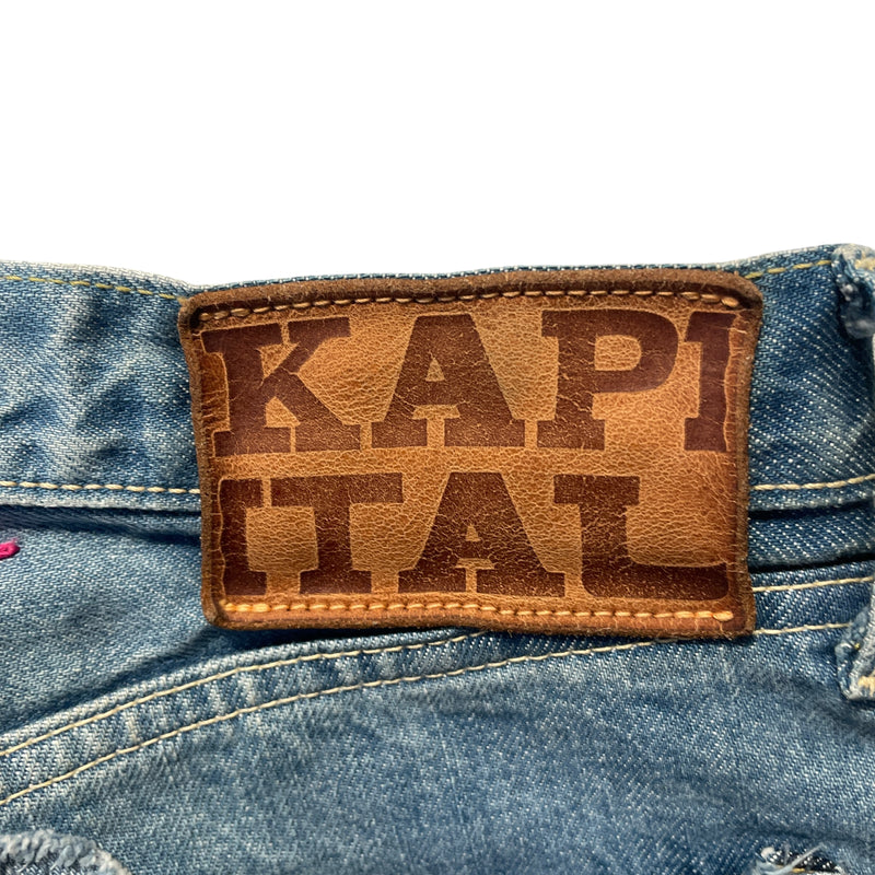 KAPITAL/Straight Pants/34/Denim/IDG/All Over Print/14 OZ CRAZY EL PASO