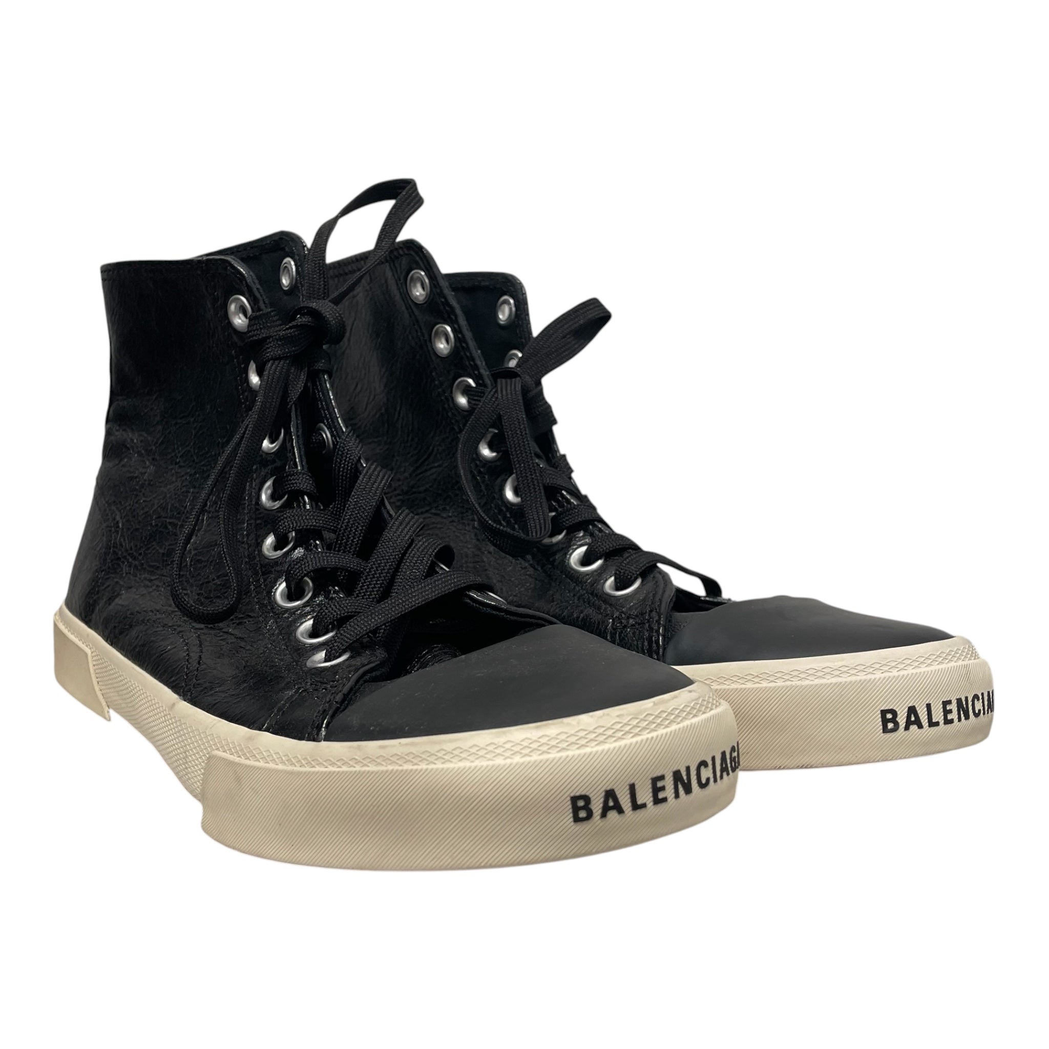 BALENCIAGA/Hi-Sneakers/US 7/Leather/BLK/PARIS HIGH-TOP view 1