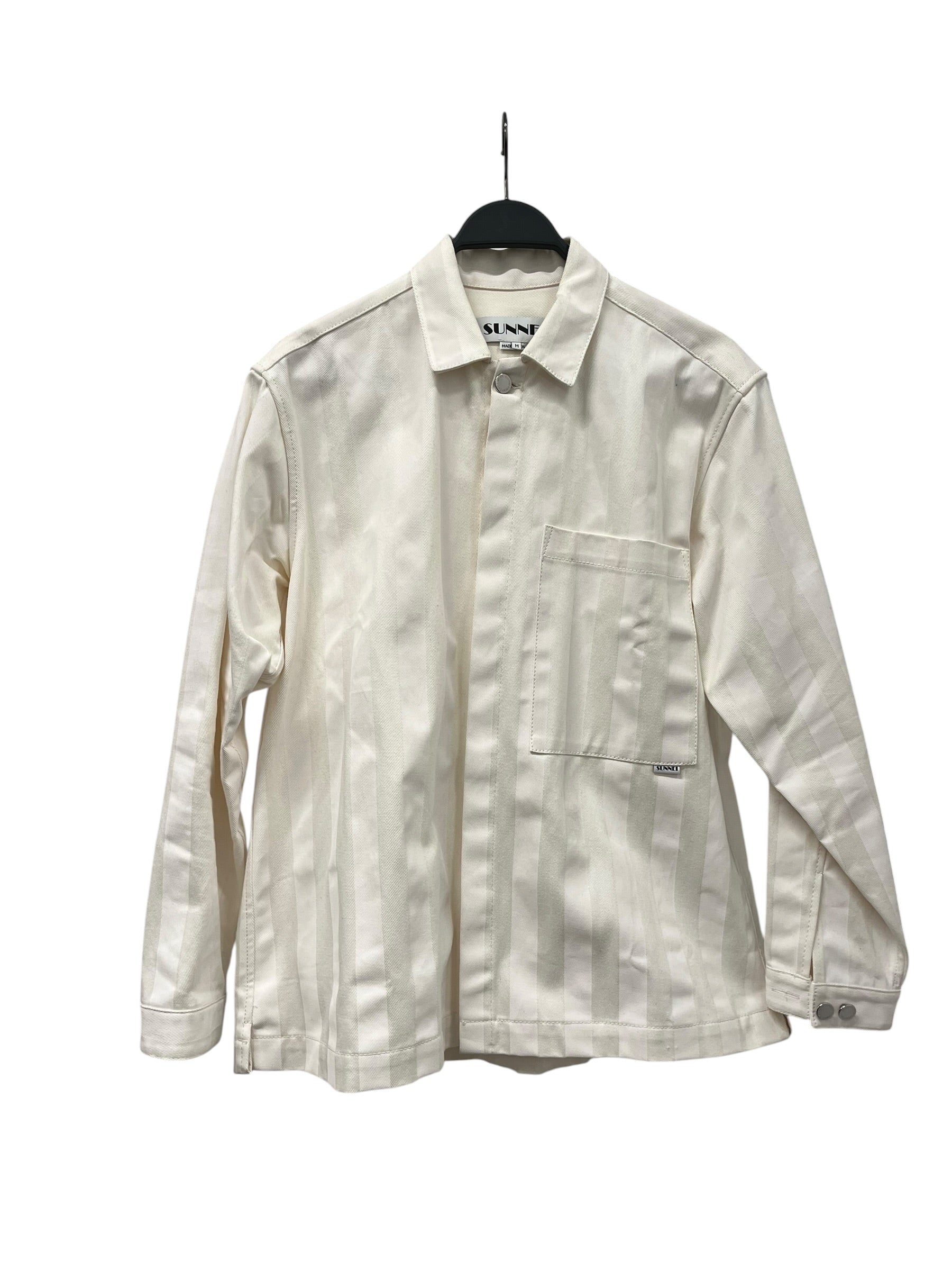 SUNNEI/Denim Jkt/M/Cotton/WHT/Stripe/SHIRT / JACKET VERTICAL STRIPE view 1