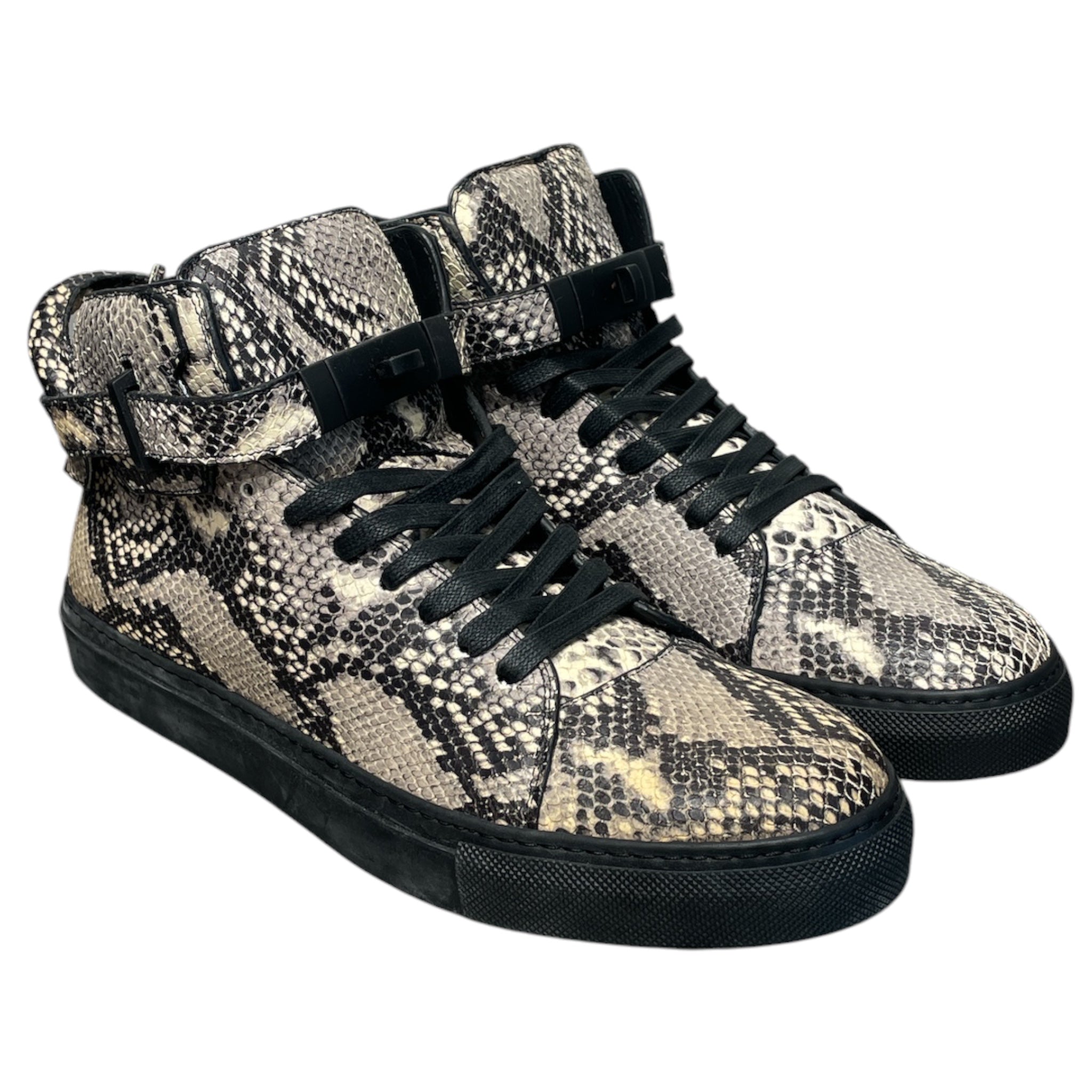BUSCEMI/Hi-Sneakers/US 12/Animal Pattern/CRM/100MM SNAKE SKIN view 1