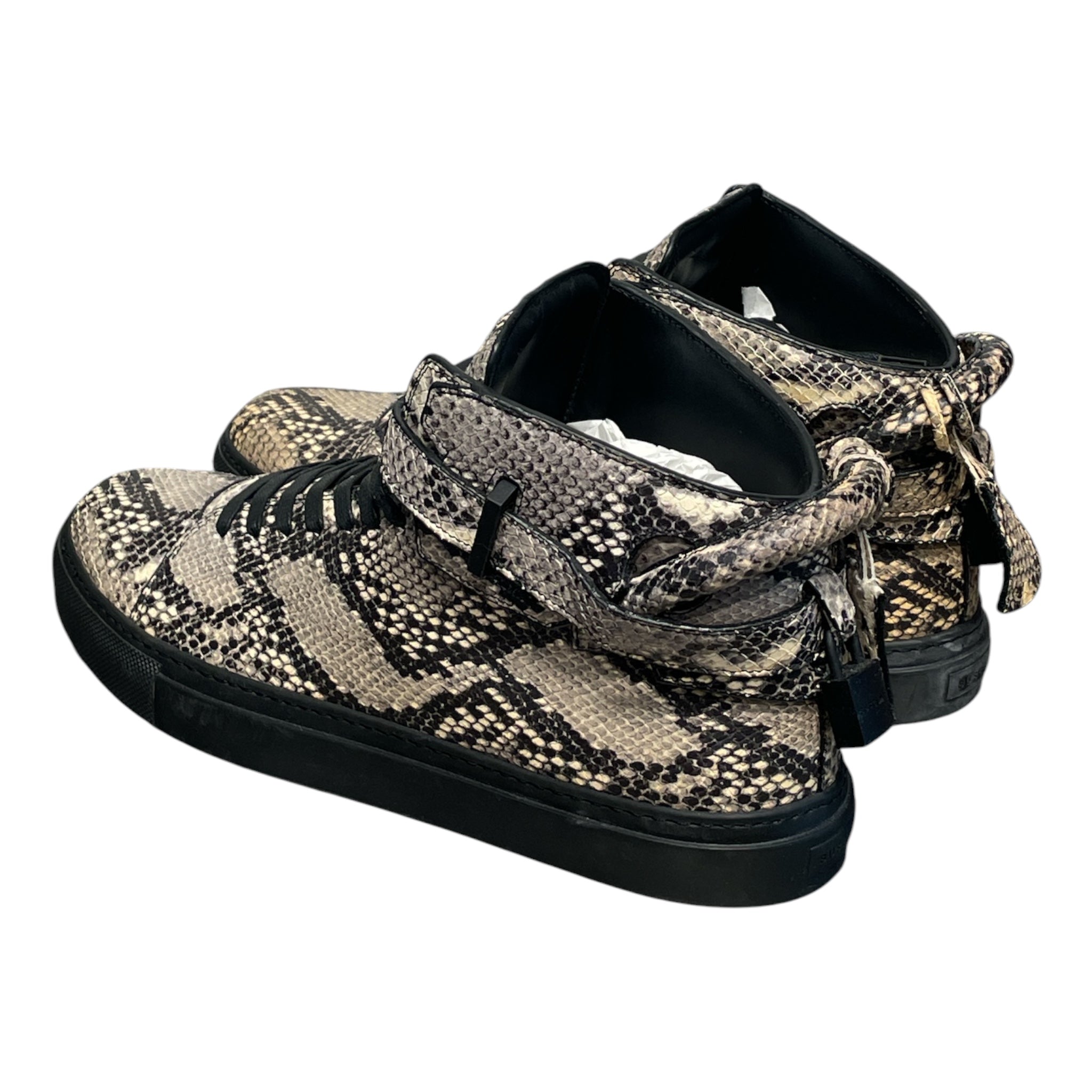 BUSCEMI/Hi-Sneakers/US 12/Animal Pattern/CRM/100MM SNAKE SKIN view 2