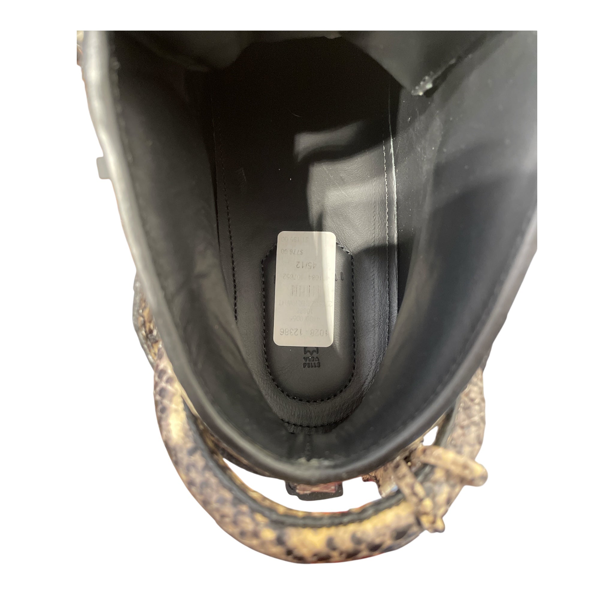BUSCEMI/Hi-Sneakers/US 12/Animal Pattern/CRM/100MM SNAKE SKIN view 3