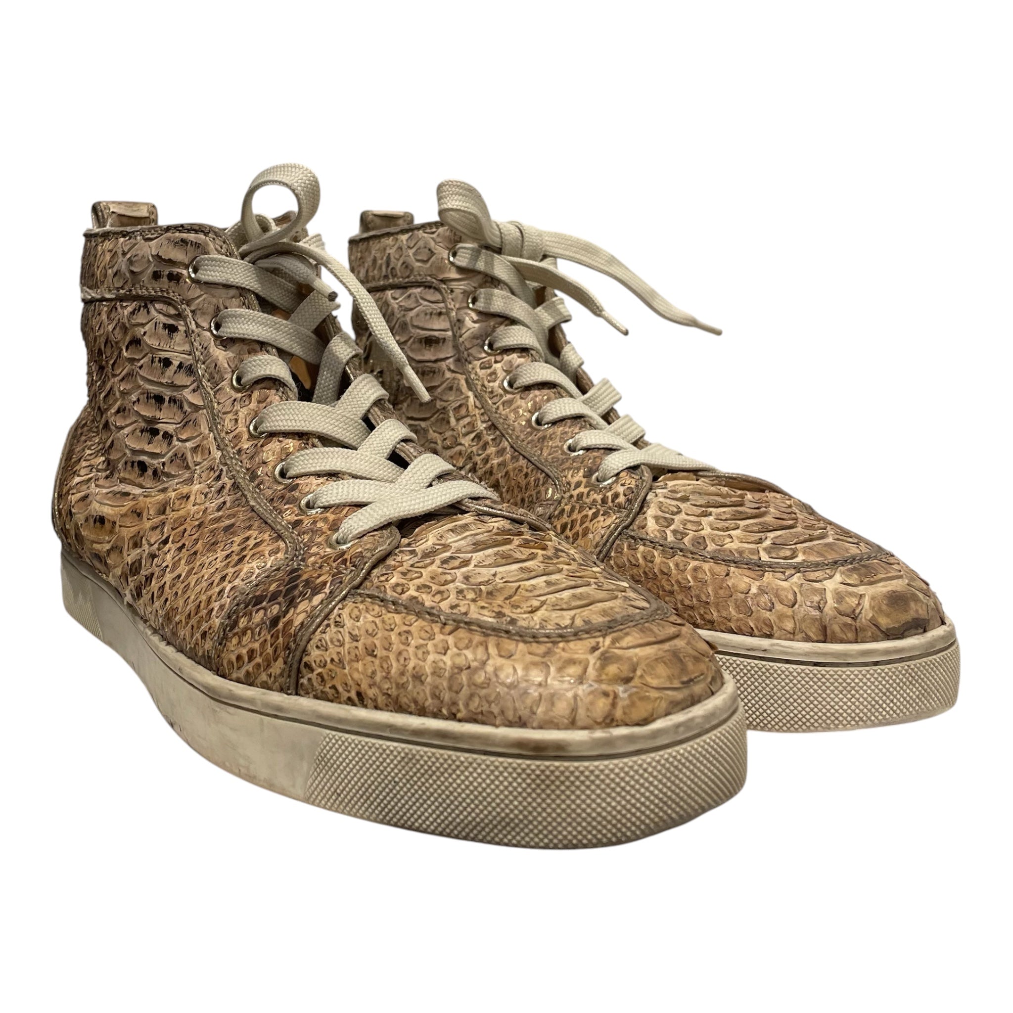 Christian Louboutin/Hi-Sneakers/EU 44.5/Animal Pattern/BEG/PYTHON GLD TIP view 1
