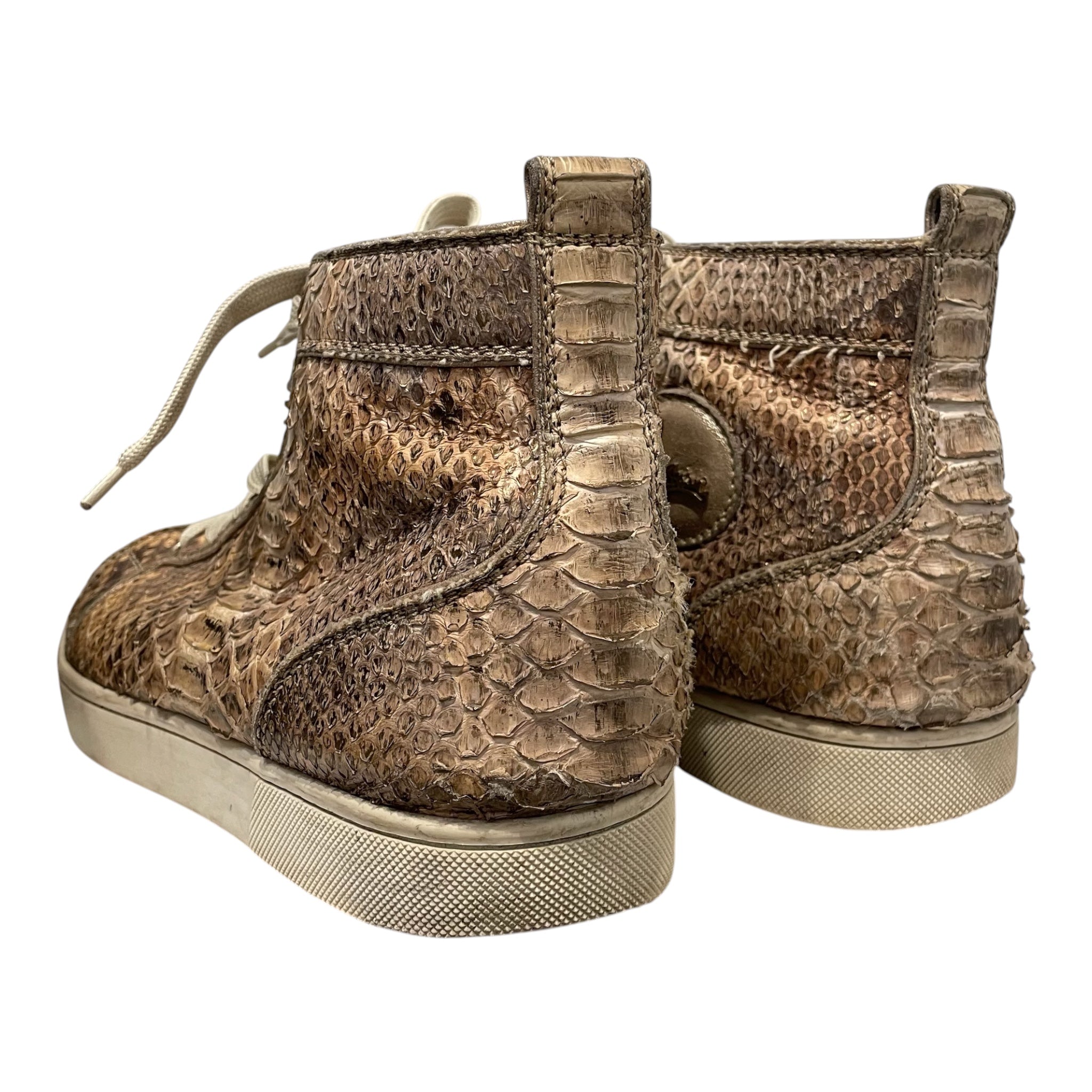 Christian Louboutin/Hi-Sneakers/EU 44.5/Animal Pattern/BEG/PYTHON GLD TIP view 2