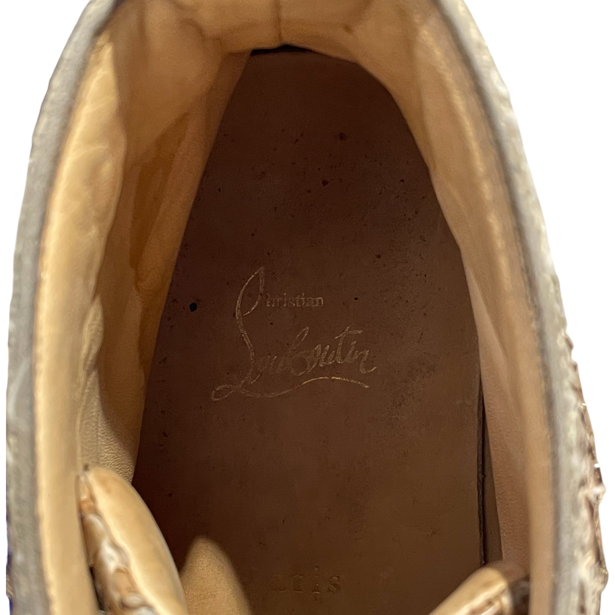 Christian Louboutin/Hi-Sneakers/EU 44.5/Animal Pattern/BEG/PYTHON GLD TIP view 3