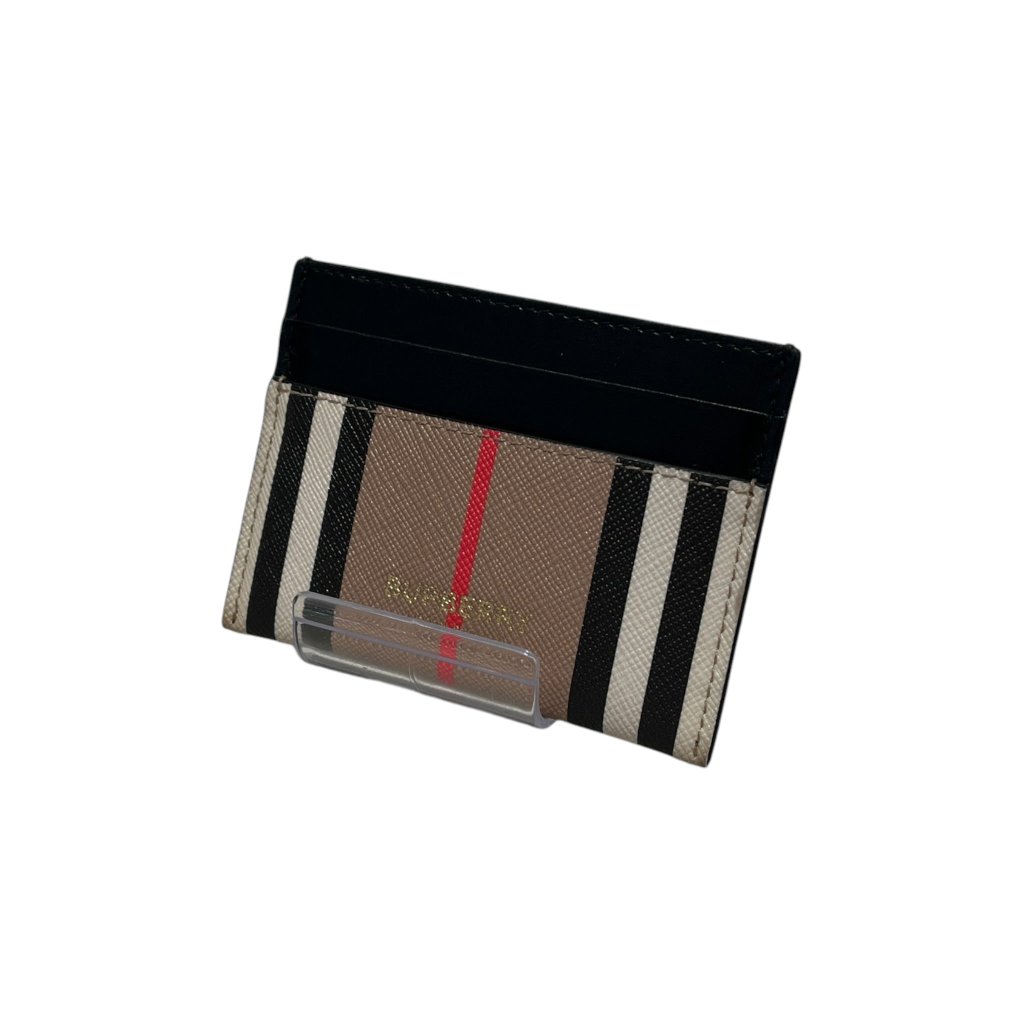 BURBERRY/Wallet/Stripe/Leather/BEG/M's/card holder view 1