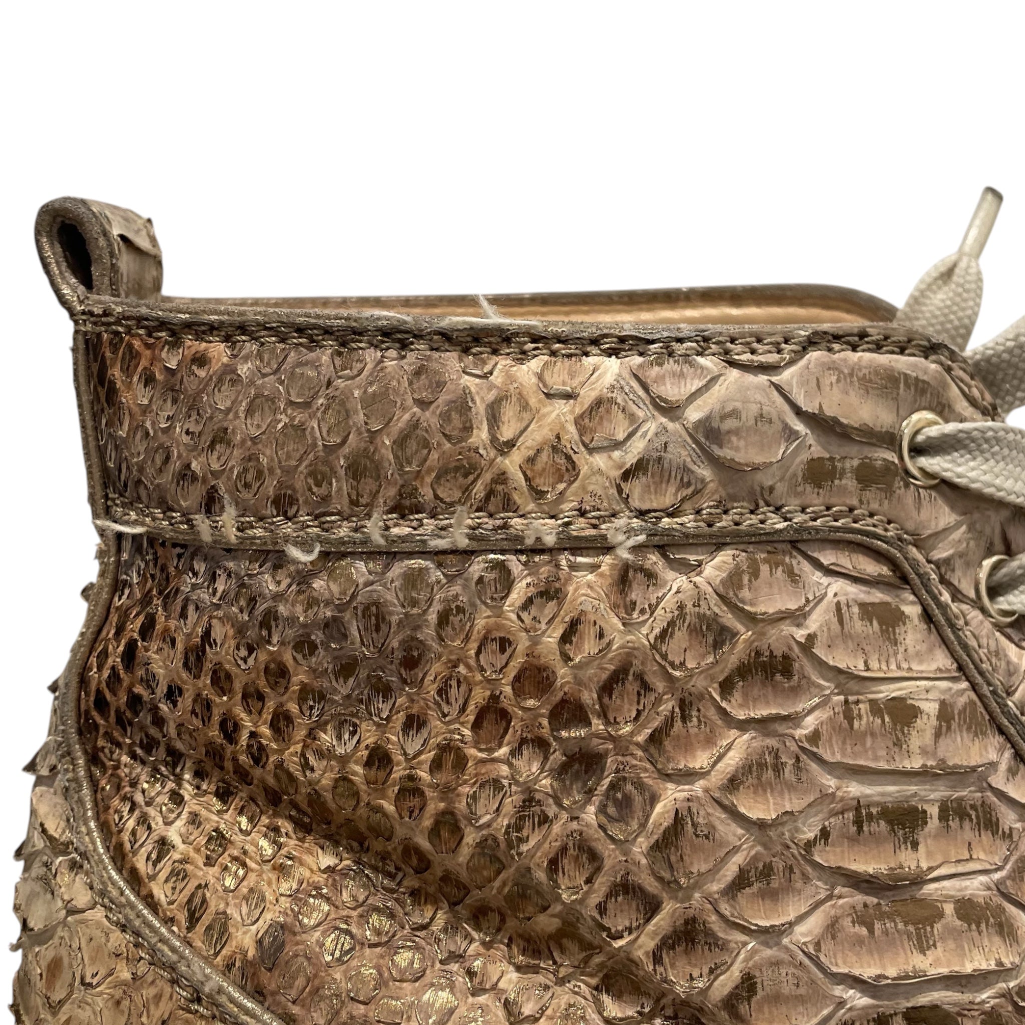 Christian Louboutin/Hi-Sneakers/EU 44.5/Animal Pattern/BEG/PYTHON GLD TIP view 4