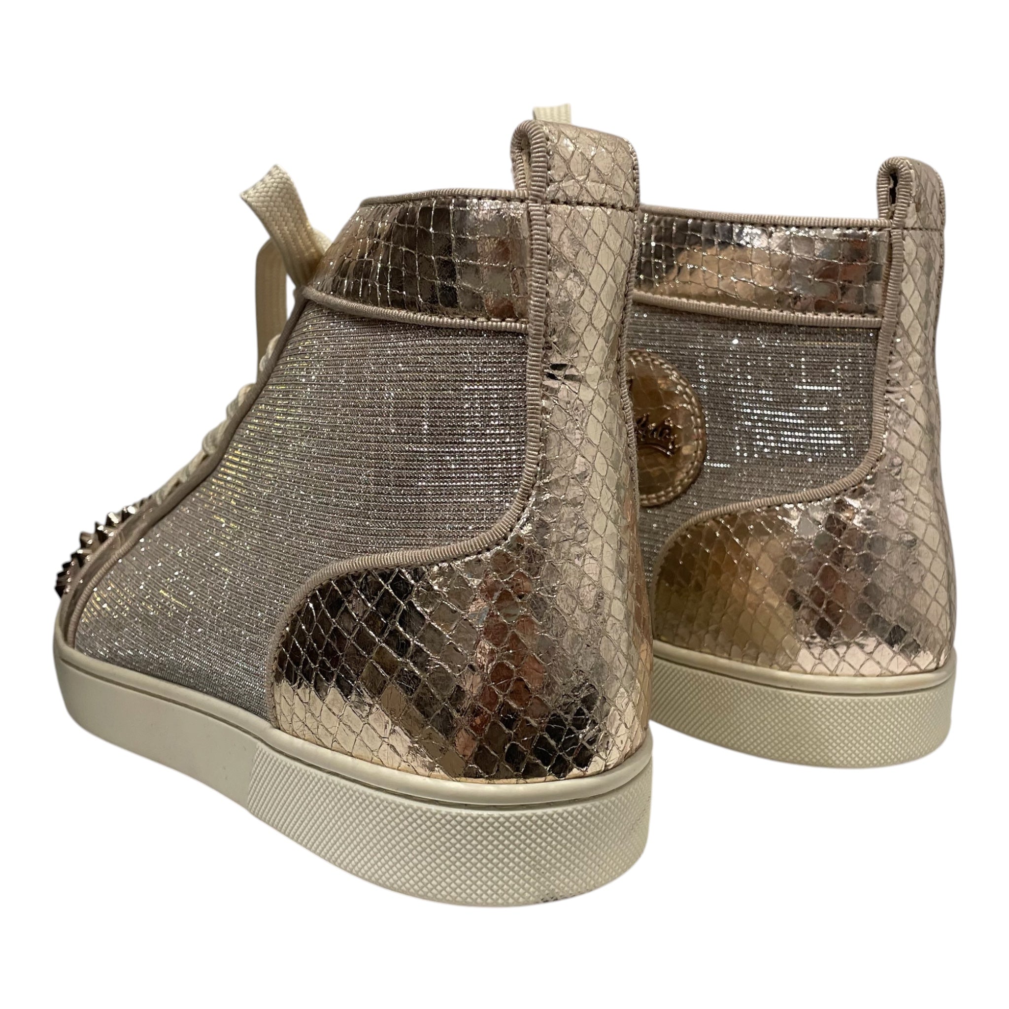 Christian Louboutin/Hi-Sneakers/EU 41.5/CRM/gold spiked high tops view 2