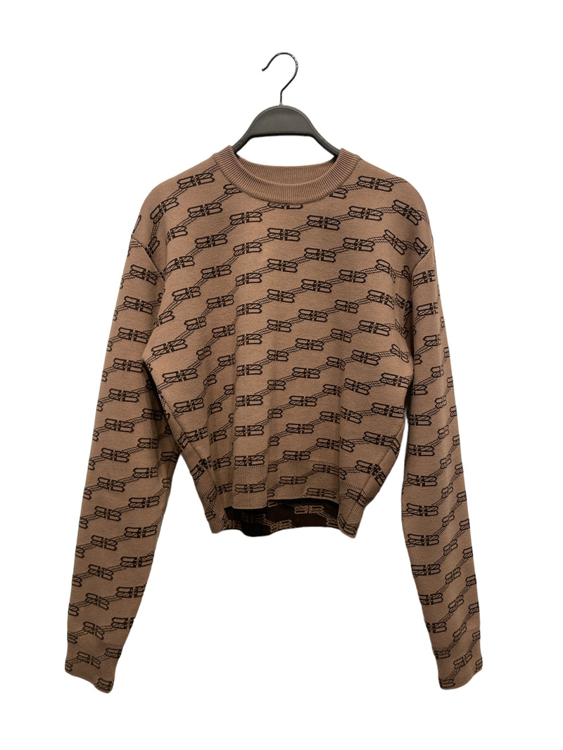BALENCIAGA/Heavy Sweater/M/Monogram/Cotton/BRW/