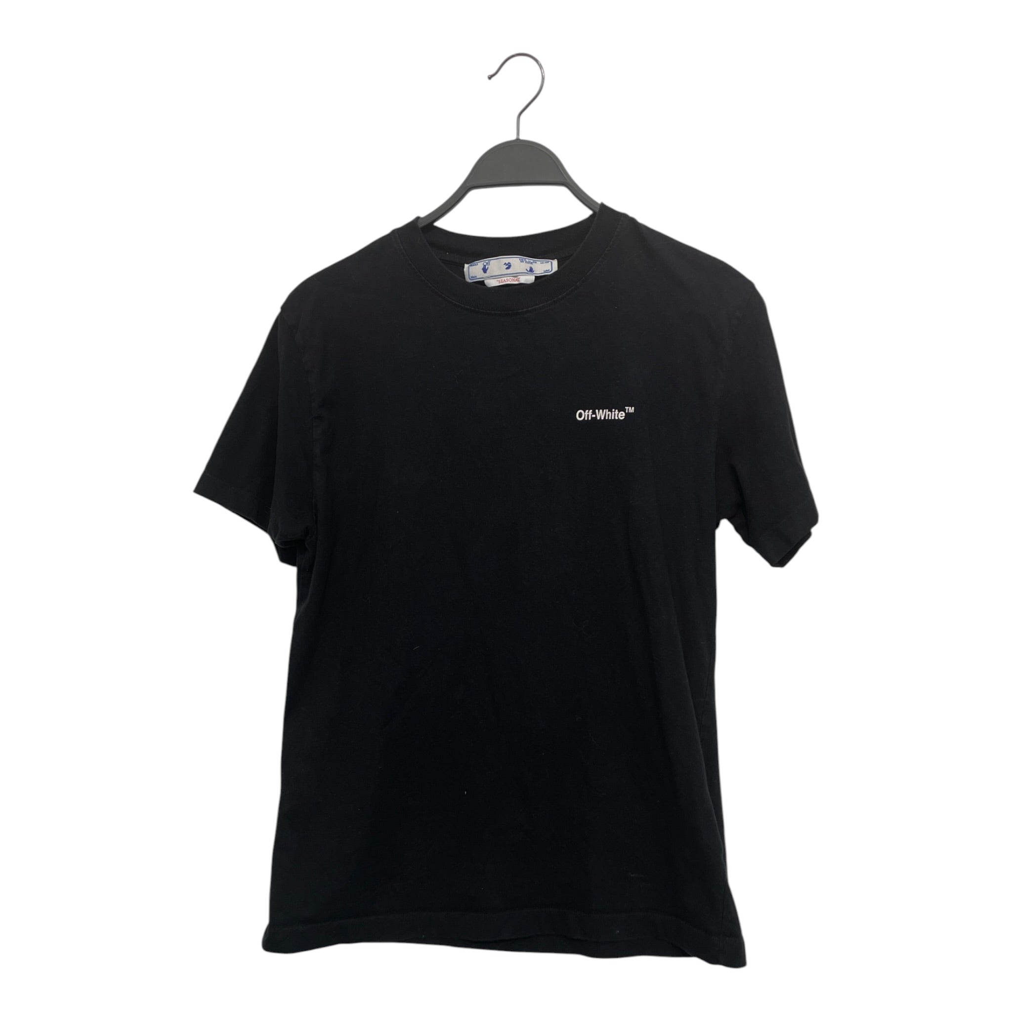 OFF-WHITE/T-Shirt/S/Cotton/BLK/chain logo wht back view 1