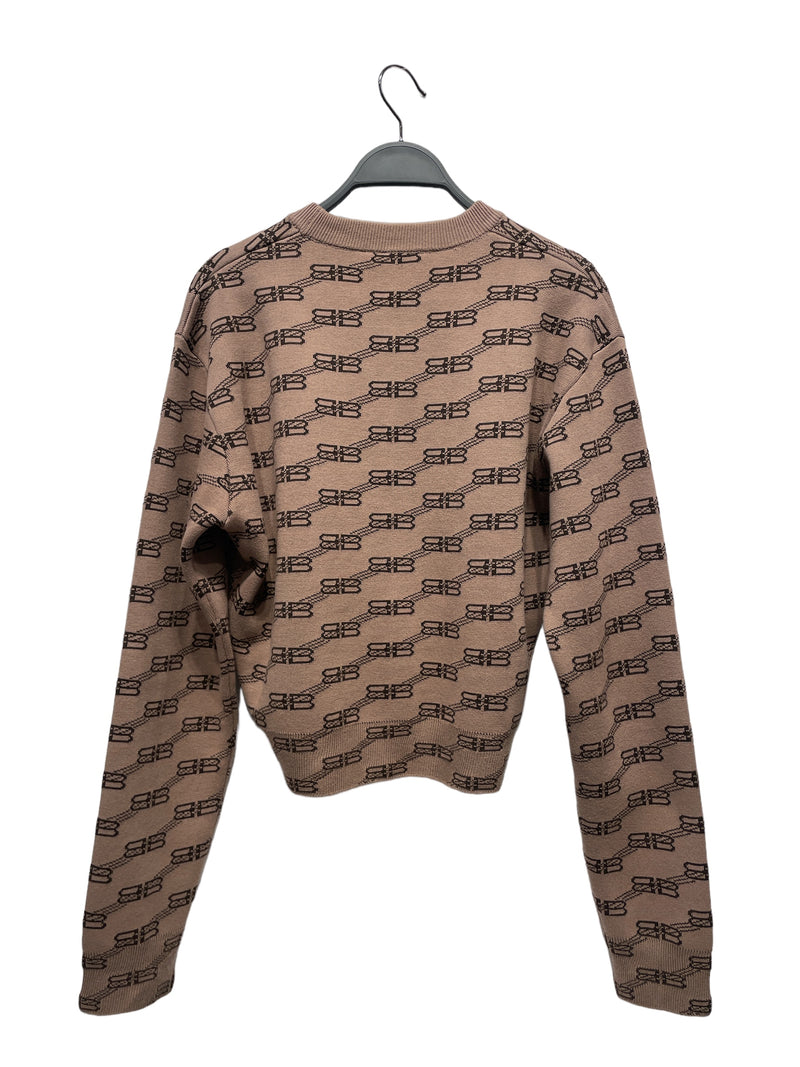 BALENCIAGA/Heavy Sweater/M/Monogram/Cotton/BRW/