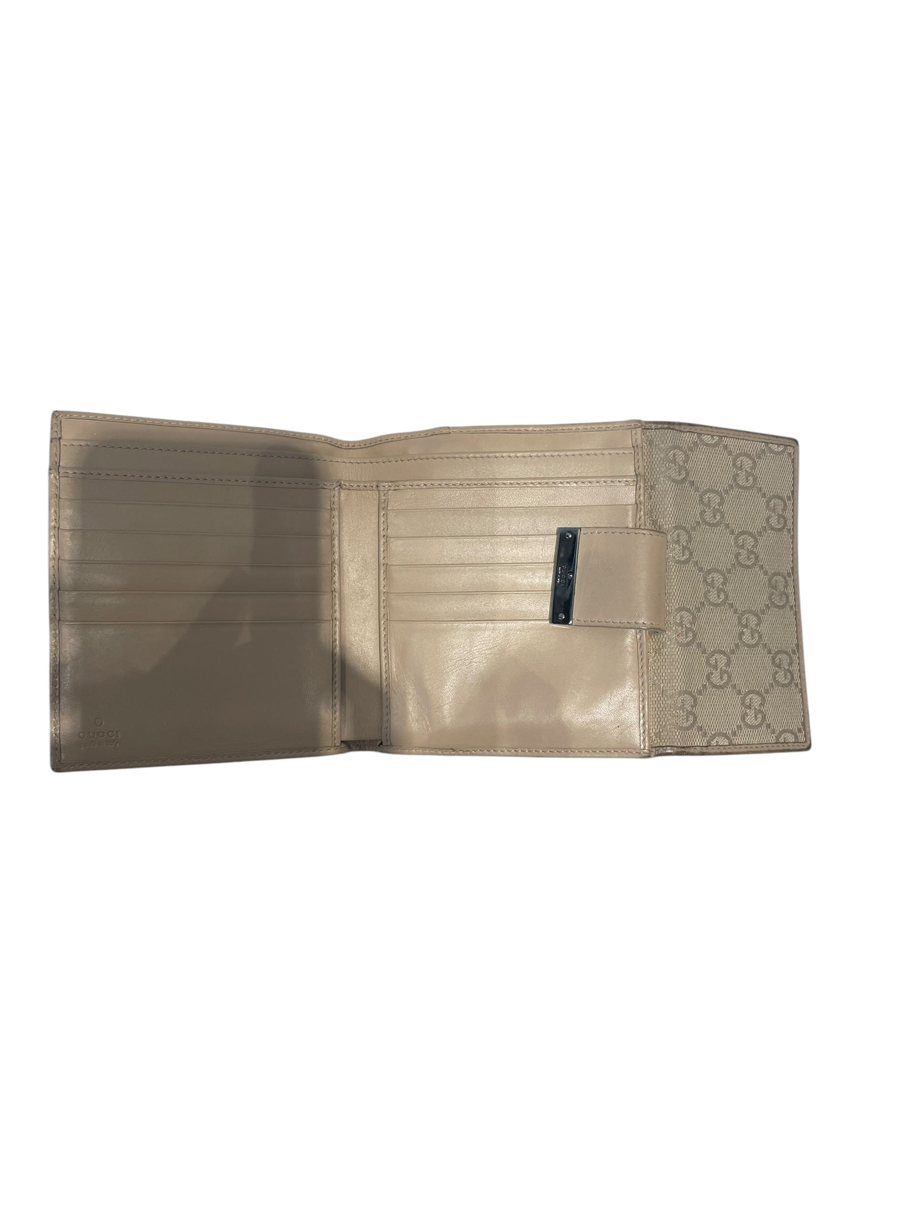 GUCCI/Wallet/Monogram/Nylon/BEG/Compact Bifold Wallet view 3