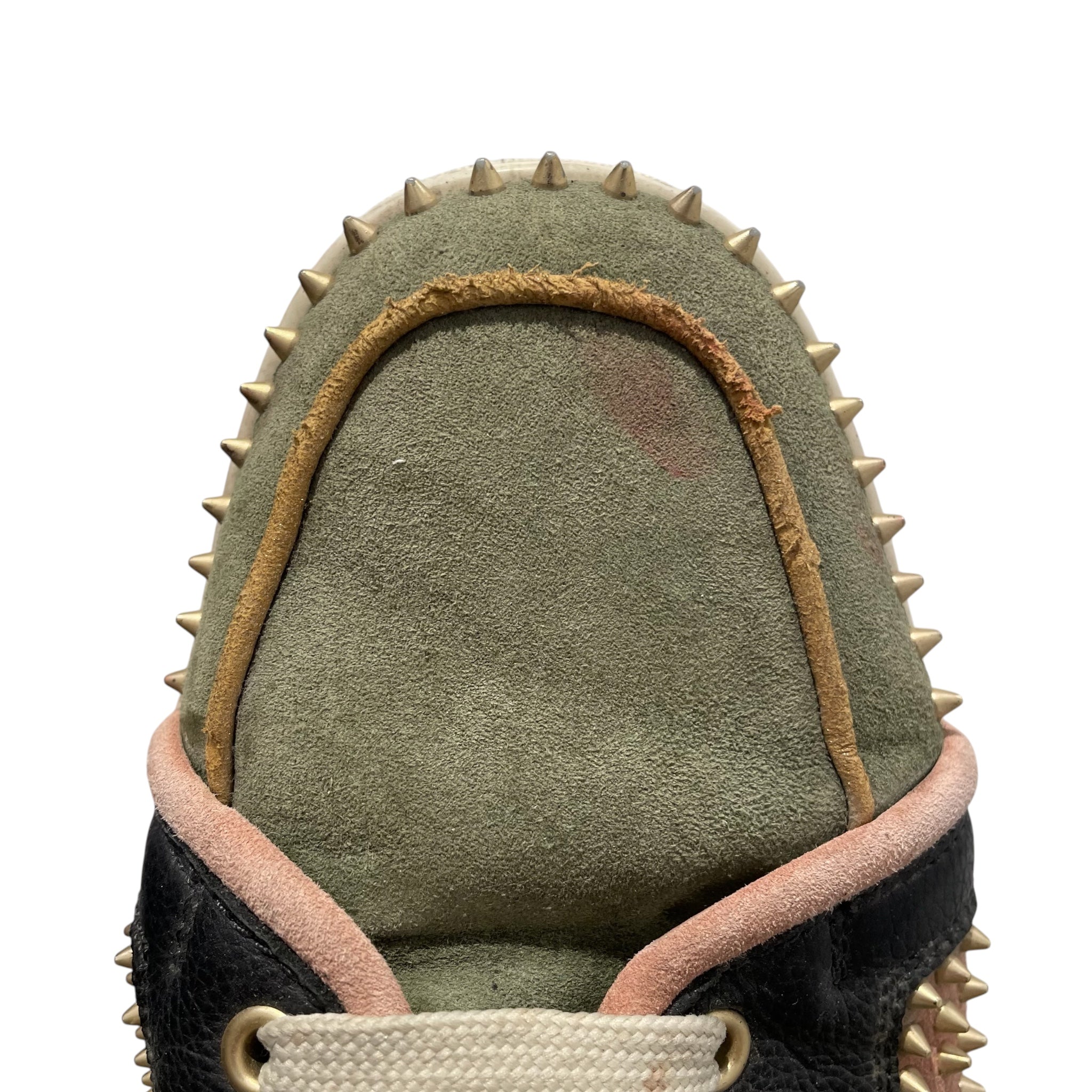 Christian Louboutin/Hi-Sneakers/EU 44.5/Cotton/GRN/gold spikes view 4