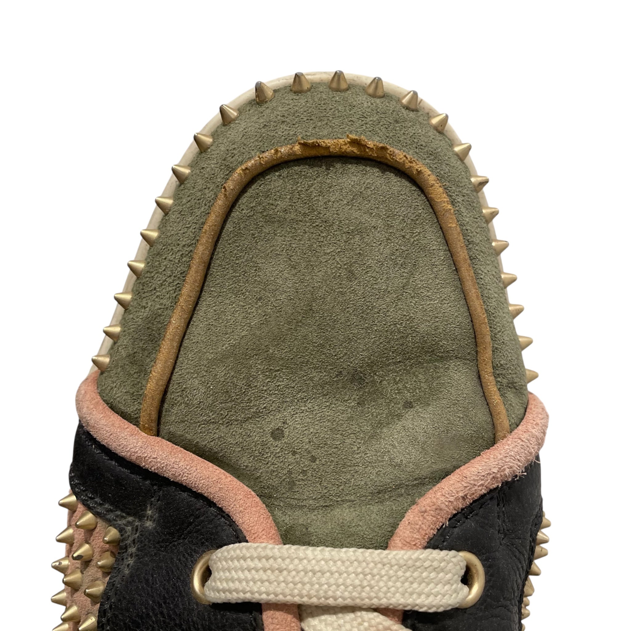 Christian Louboutin/Hi-Sneakers/EU 44.5/Cotton/GRN/gold spikes view 5