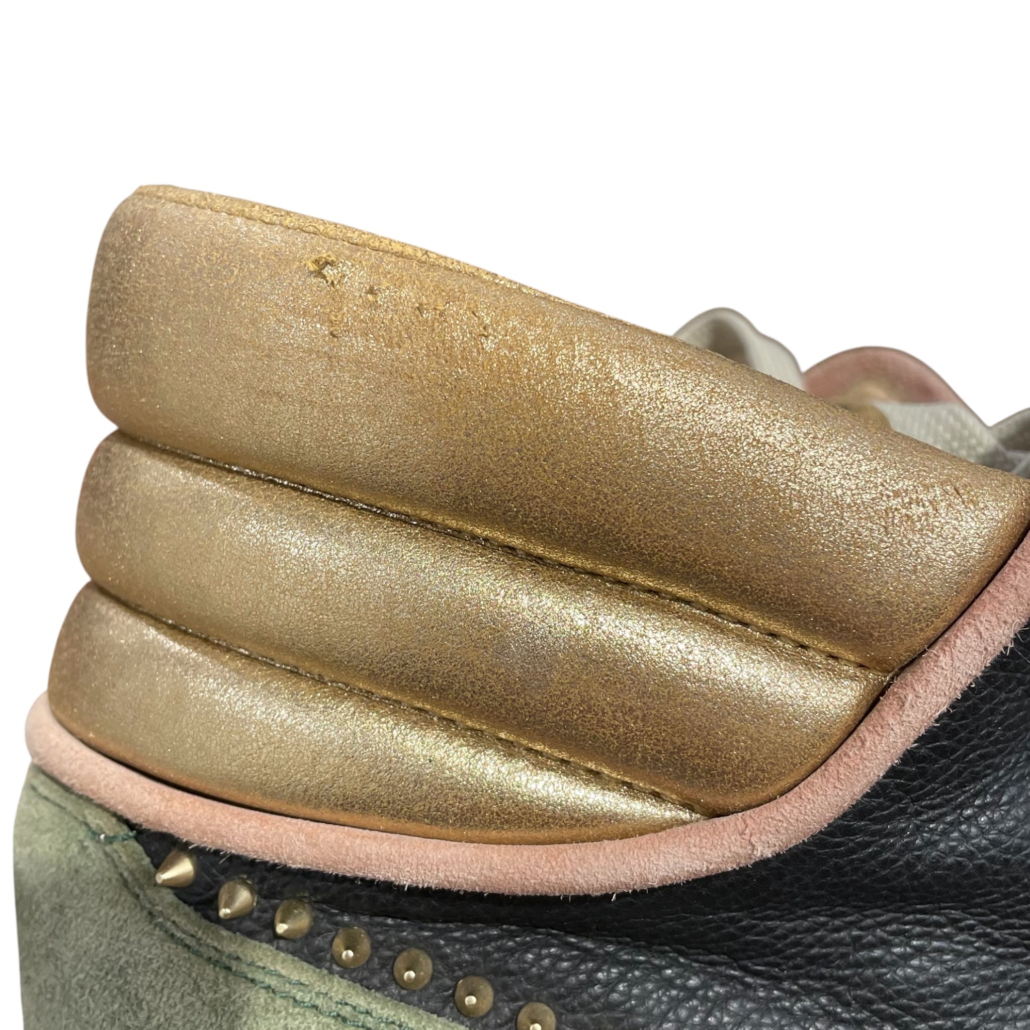 Christian Louboutin/Hi-Sneakers/EU 44.5/Cotton/GRN/gold spikes view 6