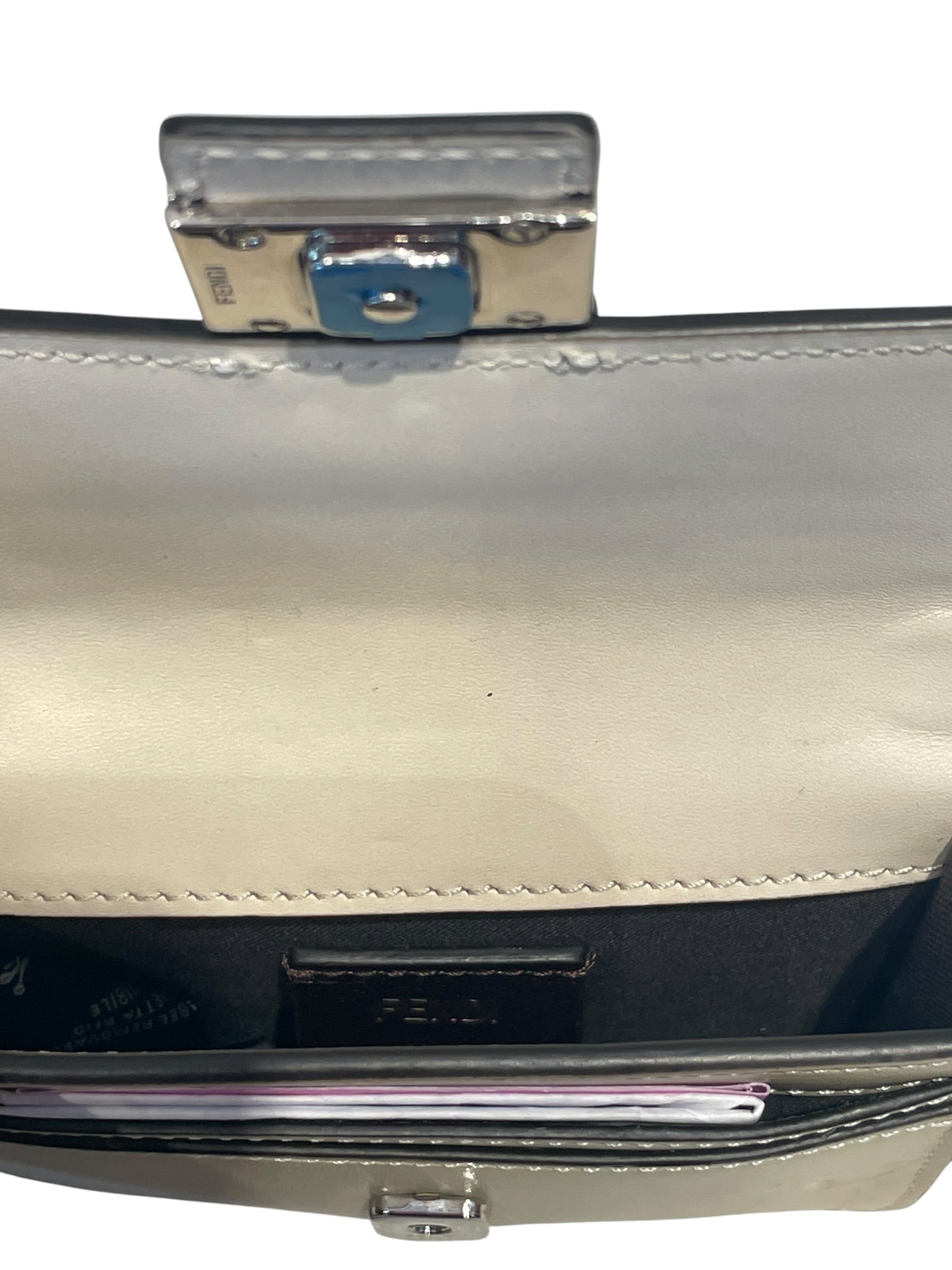 FENDI/Cross Body Bag/Leather/BEG/micro flat ff logo view 3