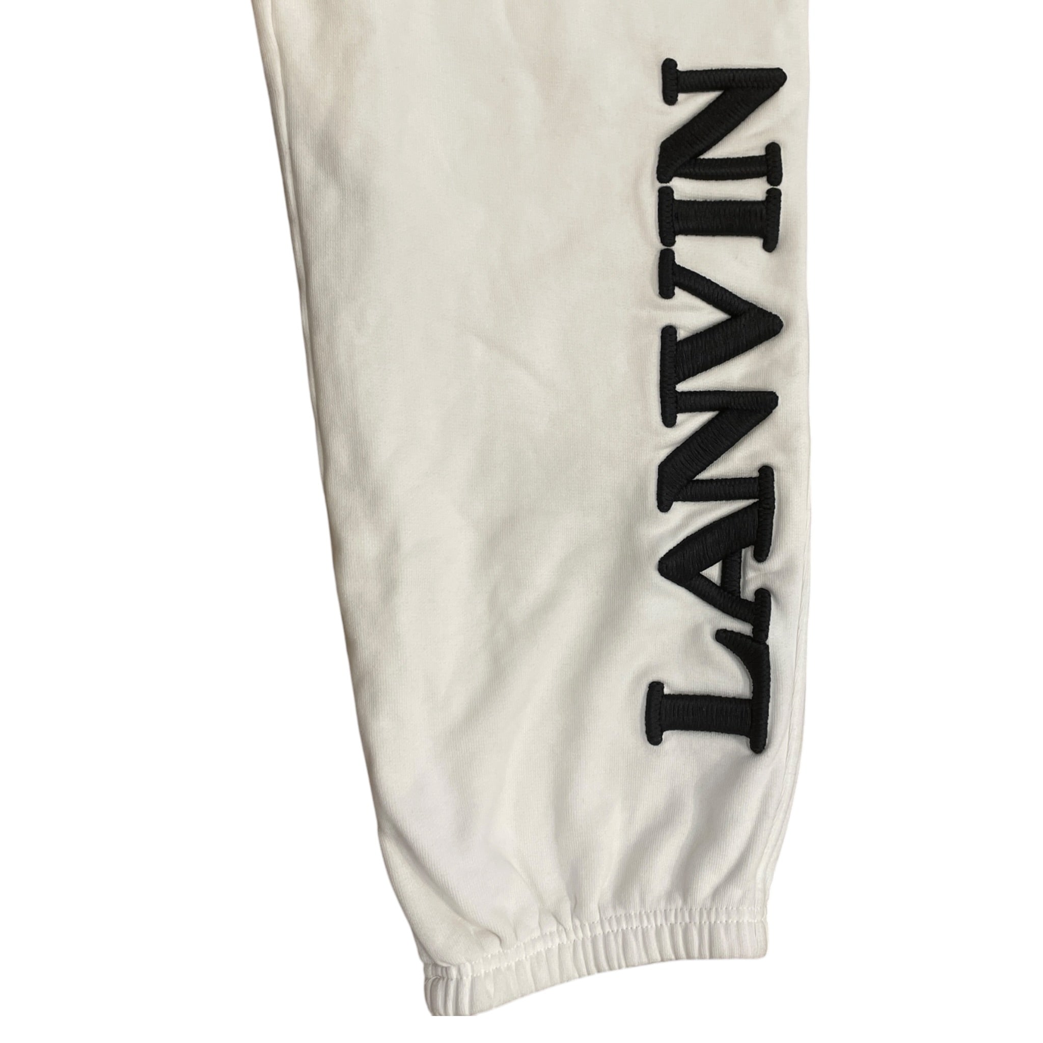 LANVIN/Pants/S/Cotton/WHT/logo-embroidered sweatpants view 3