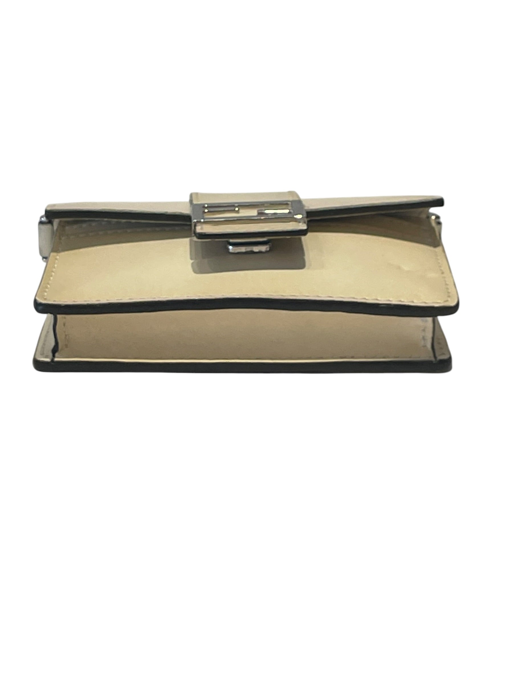 FENDI/Cross Body Bag/Leather/BEG/micro flat ff logo view 4