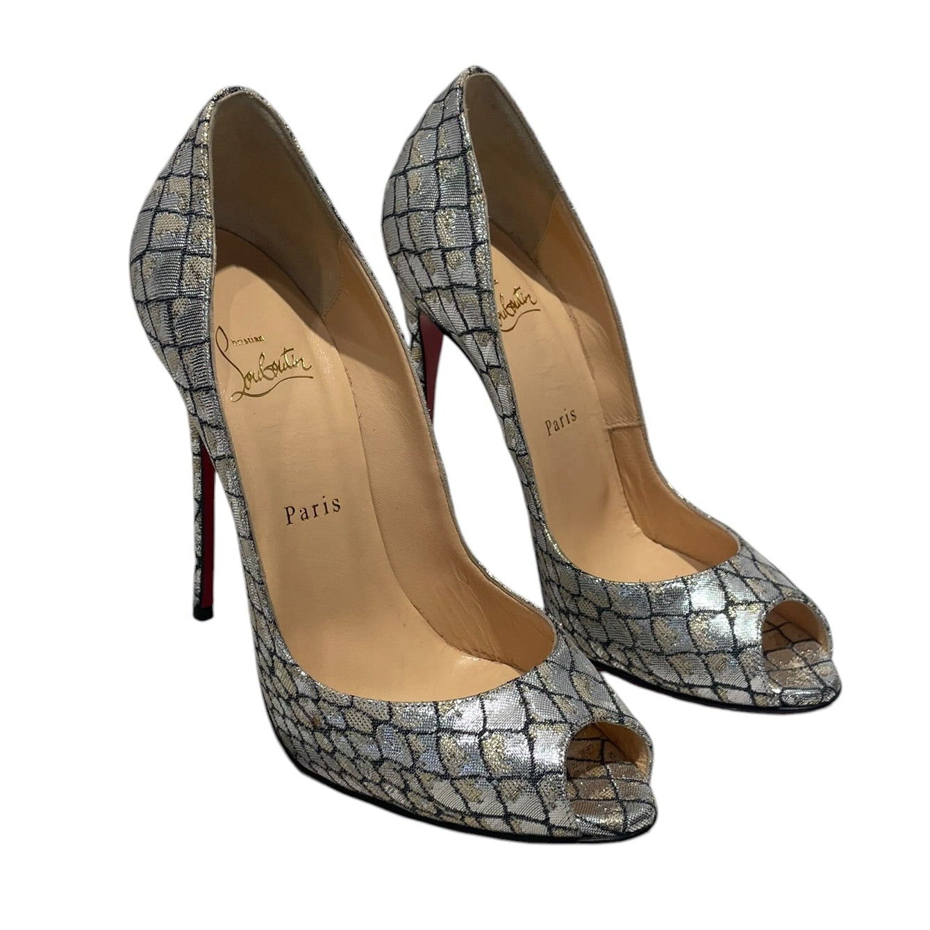 Christian Louboutin/Heels/EU 39.5/All Over Print/SLV/Youpi 120 Pump view 1