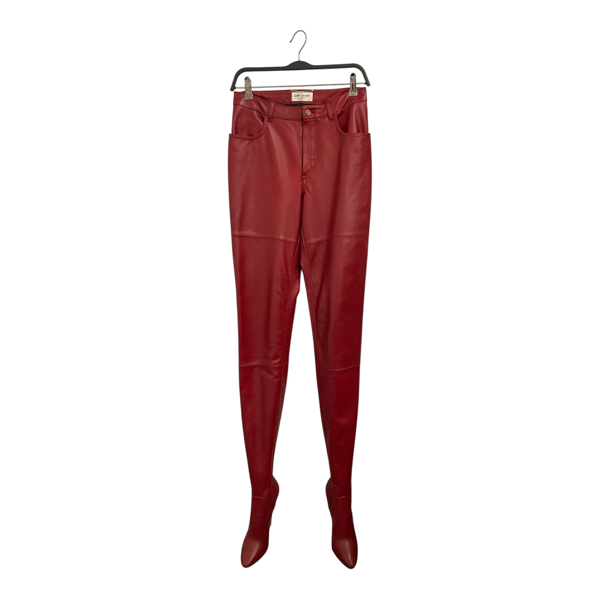 SAINT LAURENT/Skinny Pants/red leather boots built in view 1