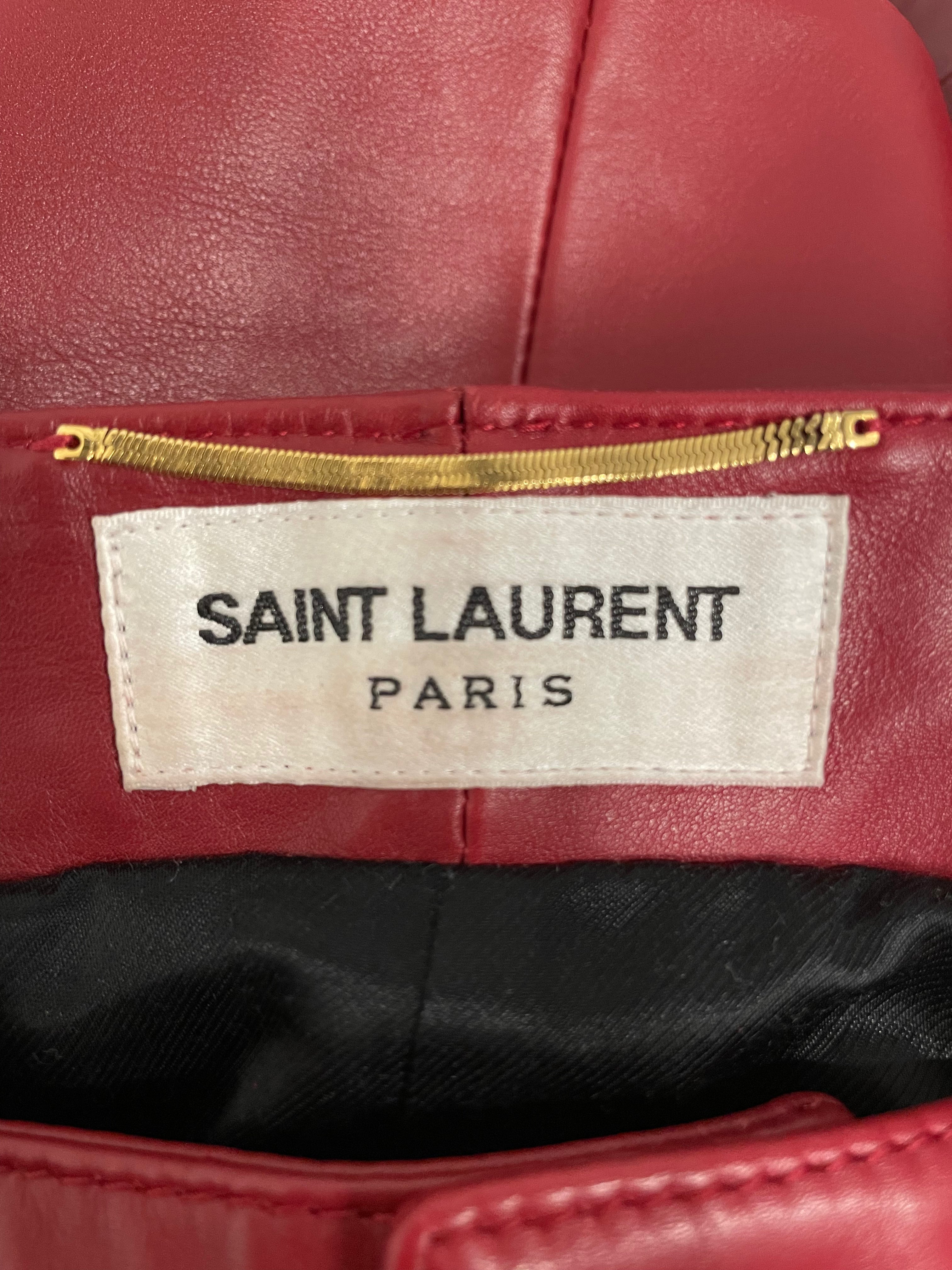 SAINT LAURENT/Skinny Pants/red leather boots built in view 3