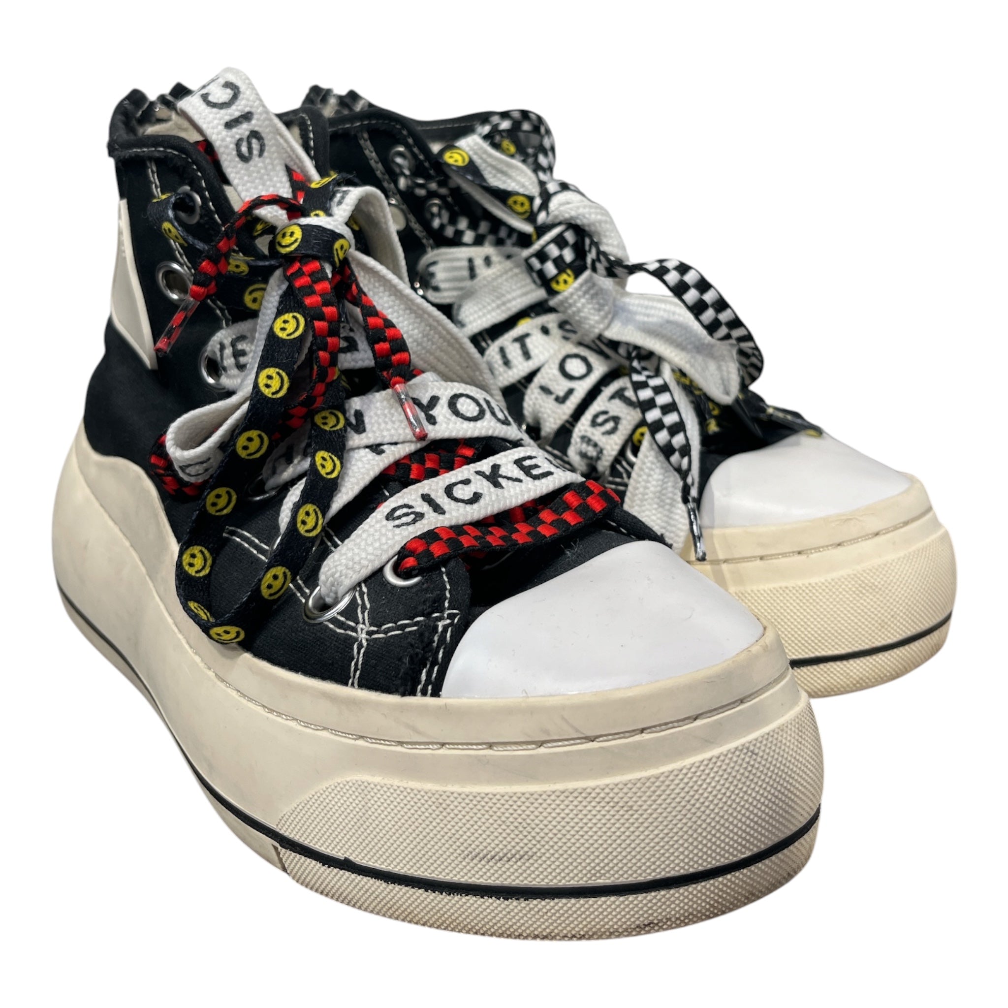 R13/Hi-Sneakers/US 9/Cotton/BLK/ view 1