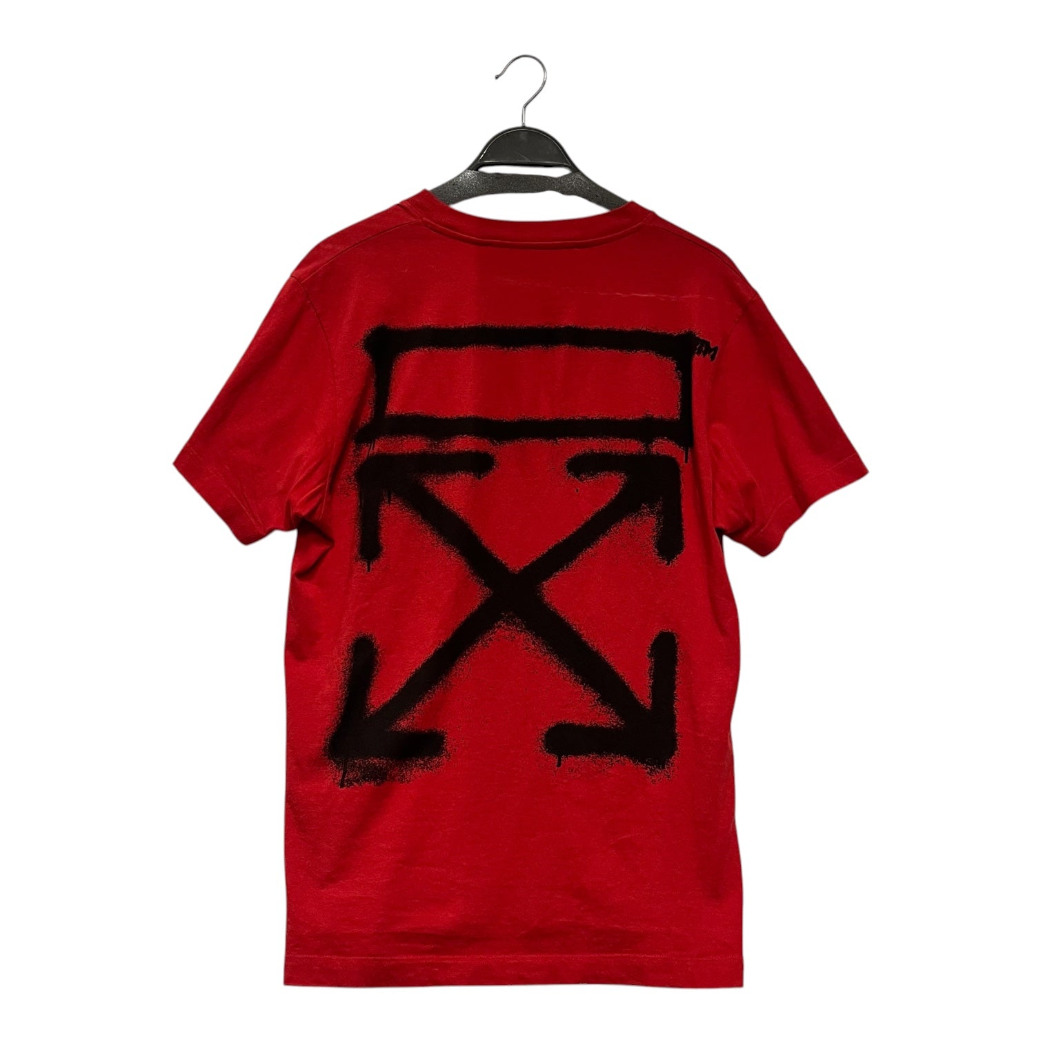 OFF-WHITE/T-Shirt/M/Cotton/RED/Graphic/spray marker view 2