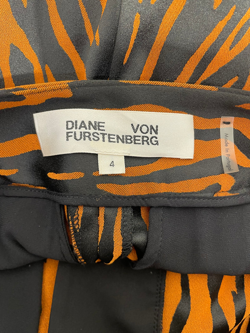 DIANE von FURSTENBERG/Straight Pants/4/Animal Pattern/Polyester/ORN/Tiger Print