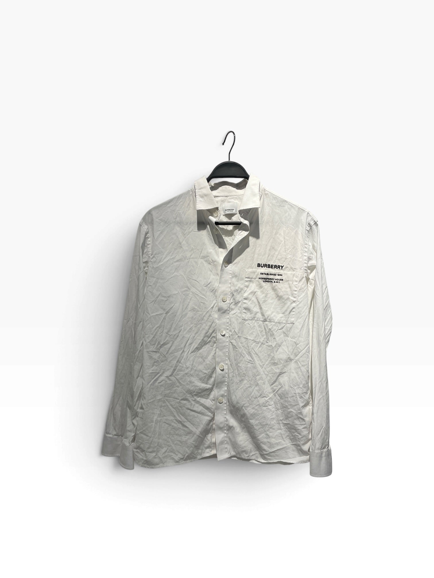BURBERRY LONDON/LS Shirt/L/Cotton/WHT/BURBERRY WHITE BUTTON UP view 1