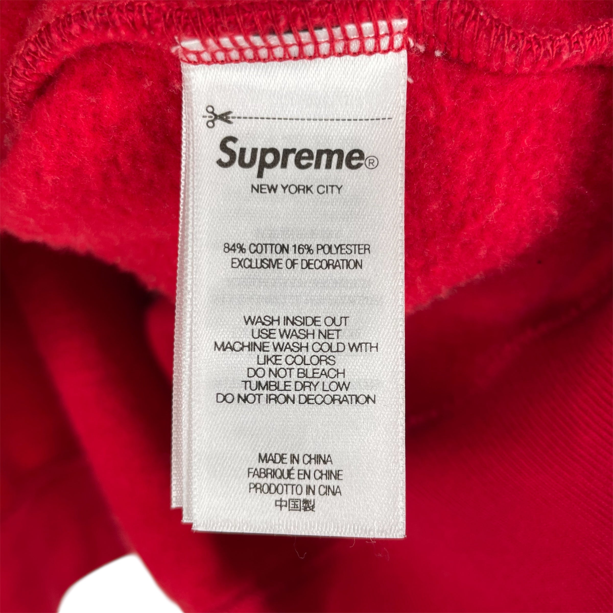 Supreme/Zip Up Hoodie/XXL/Cotton/RED/WHITE TEXT ALONG NAVY BORDER view 4