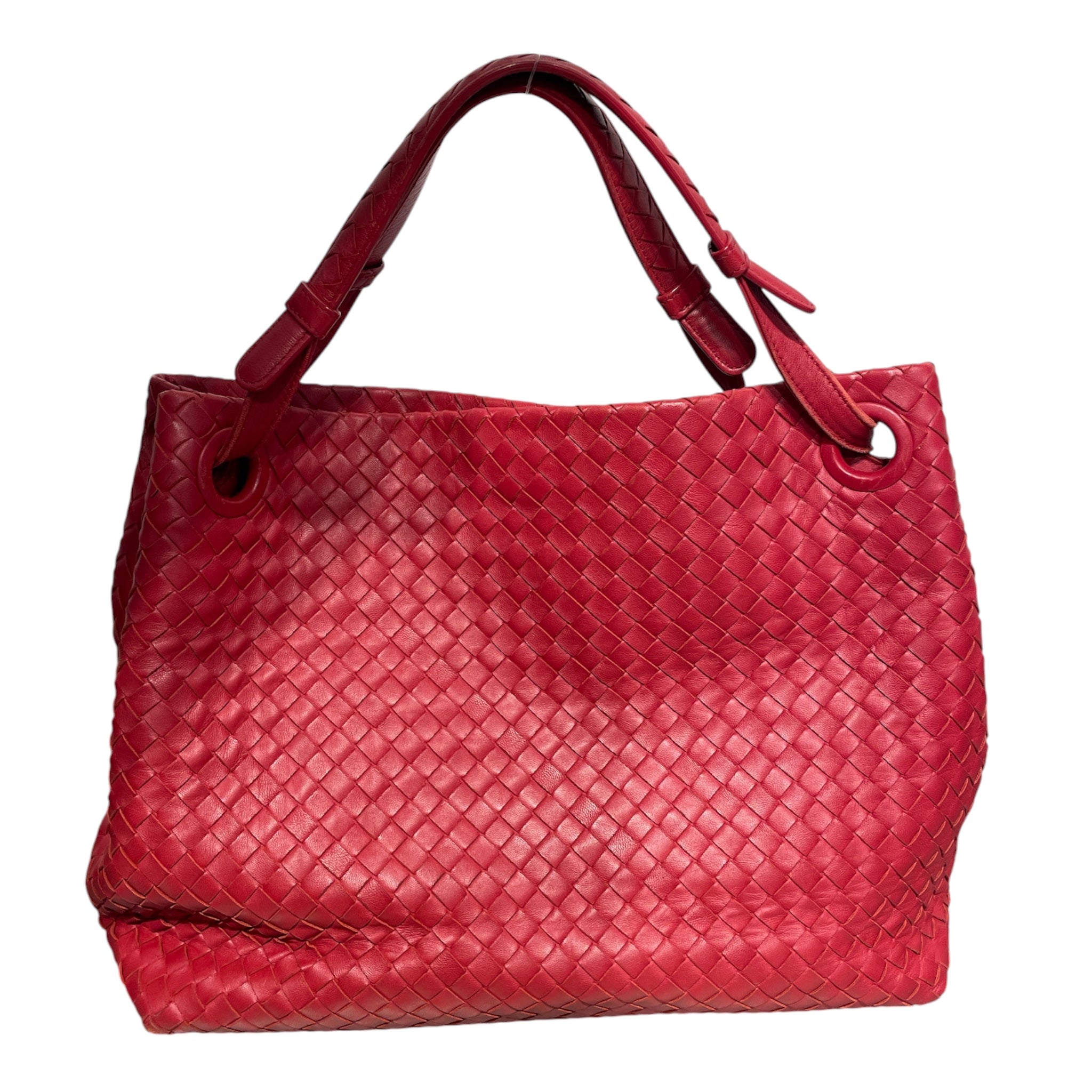 BOTTEGA VENETA/Tote Bag/Leather/RED/intrecciato woven view 2