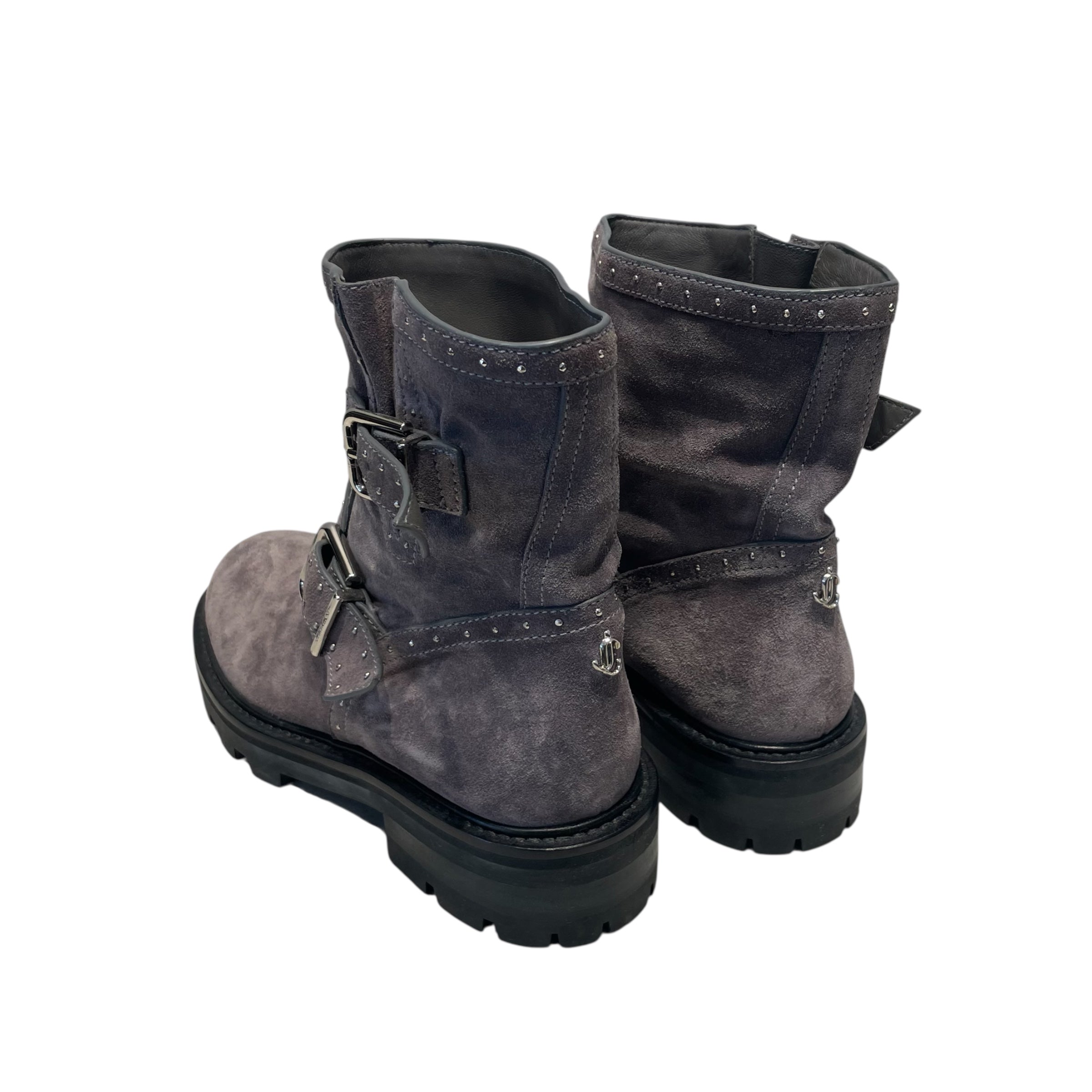JIMMY CHOO/Boots/EU 36/Suede/GRY/STUDDED MOTO BOOTS view 2