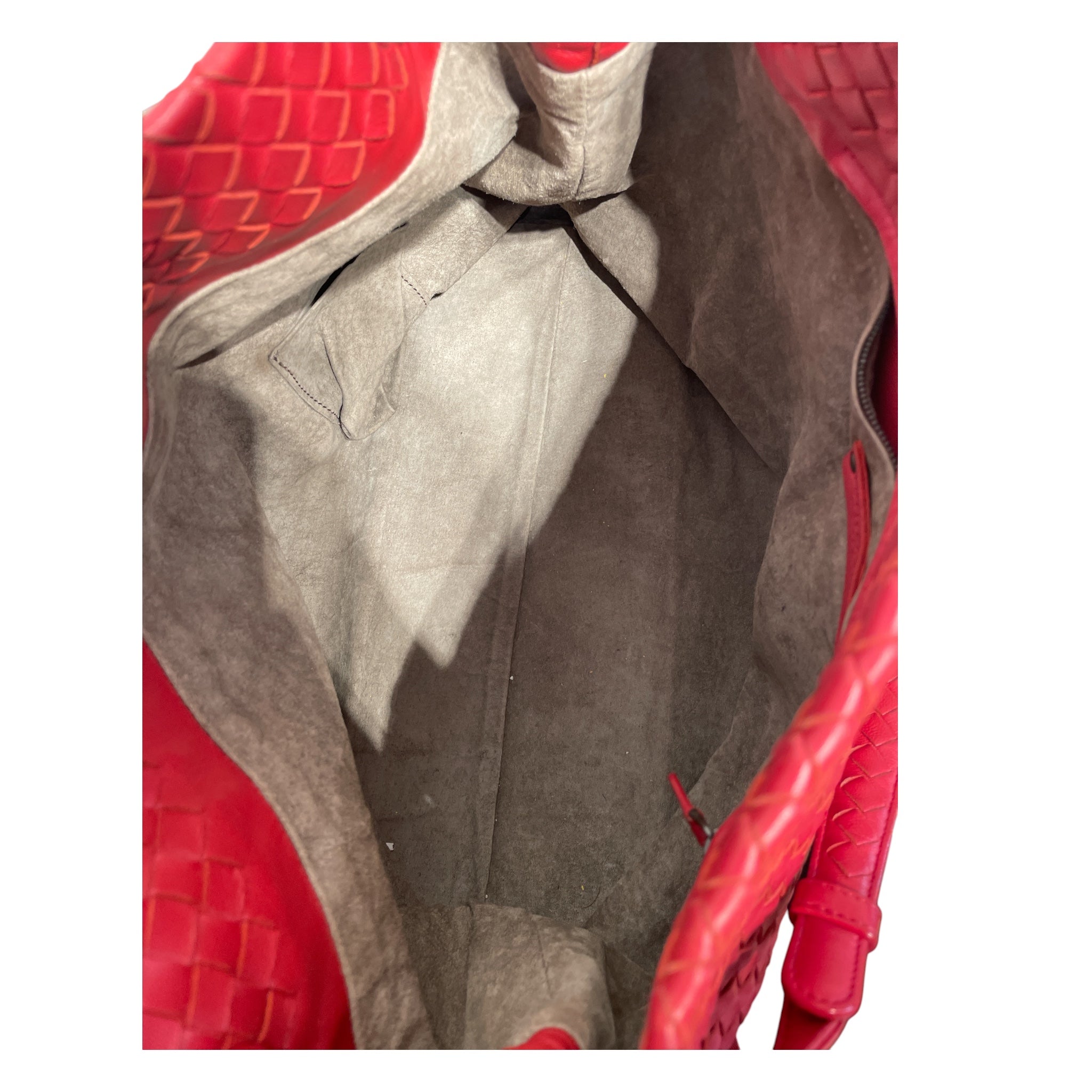 BOTTEGA VENETA/Tote Bag/Leather/RED/intrecciato woven view 4