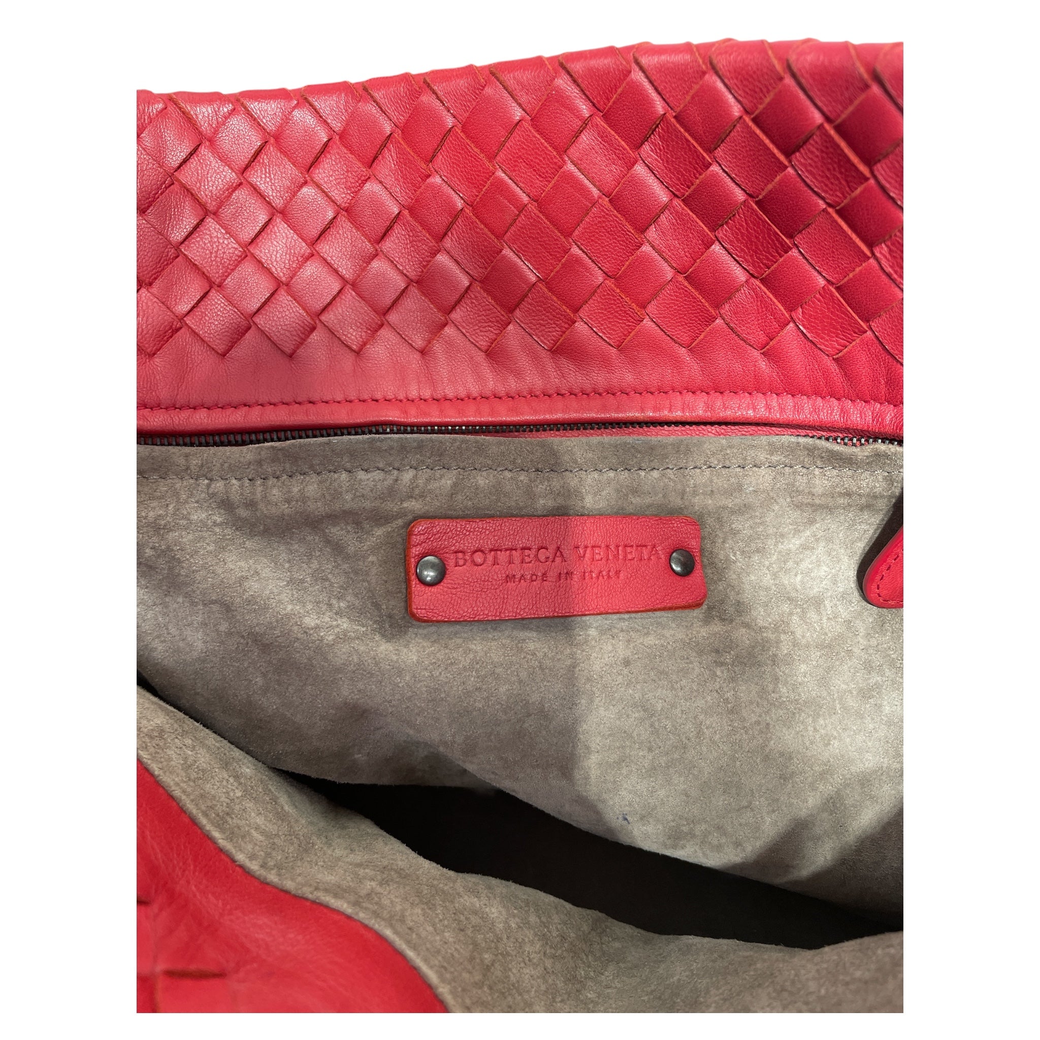 BOTTEGA VENETA/Tote Bag/Leather/RED/intrecciato woven view 5