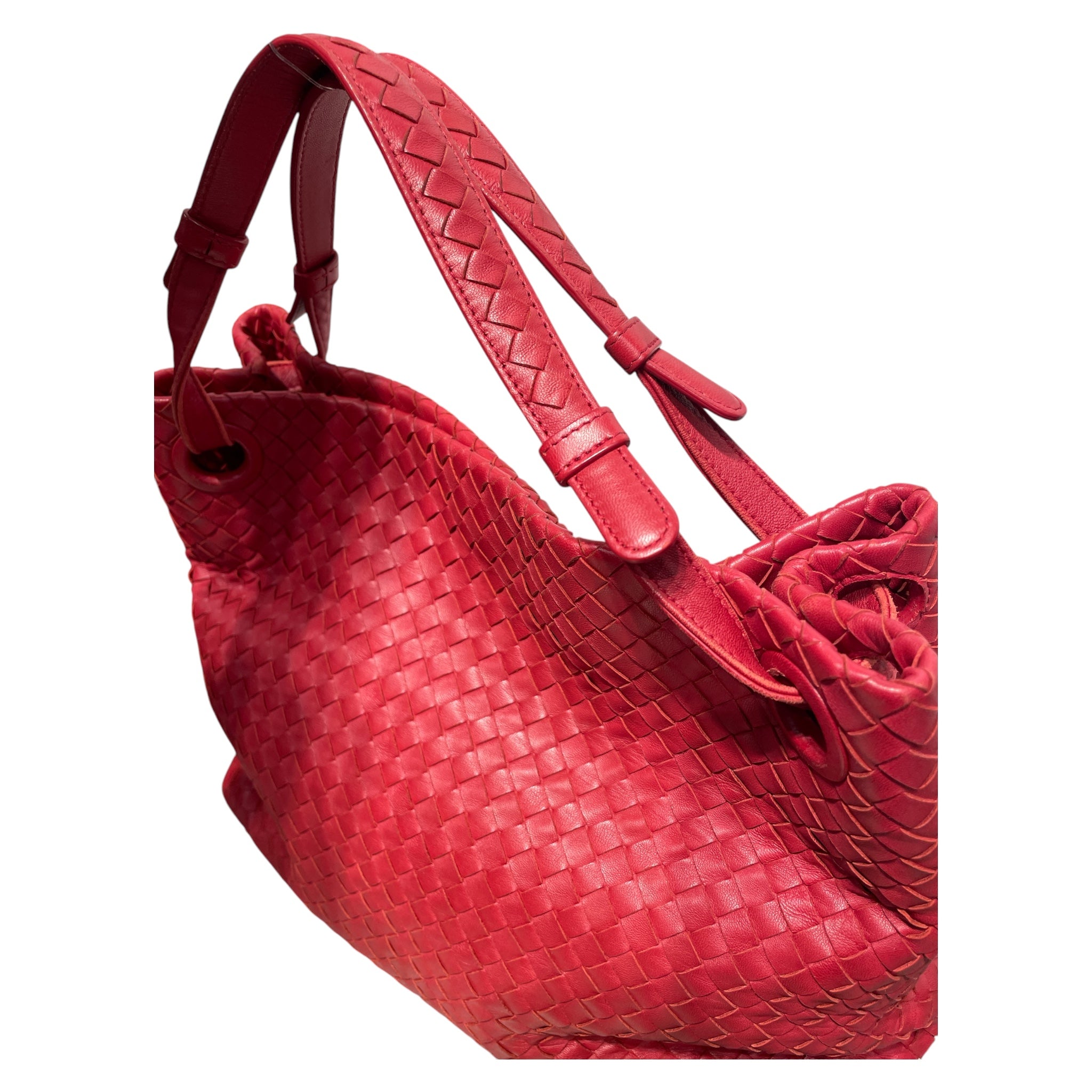 BOTTEGA VENETA/Tote Bag/Leather/RED/intrecciato woven view 6