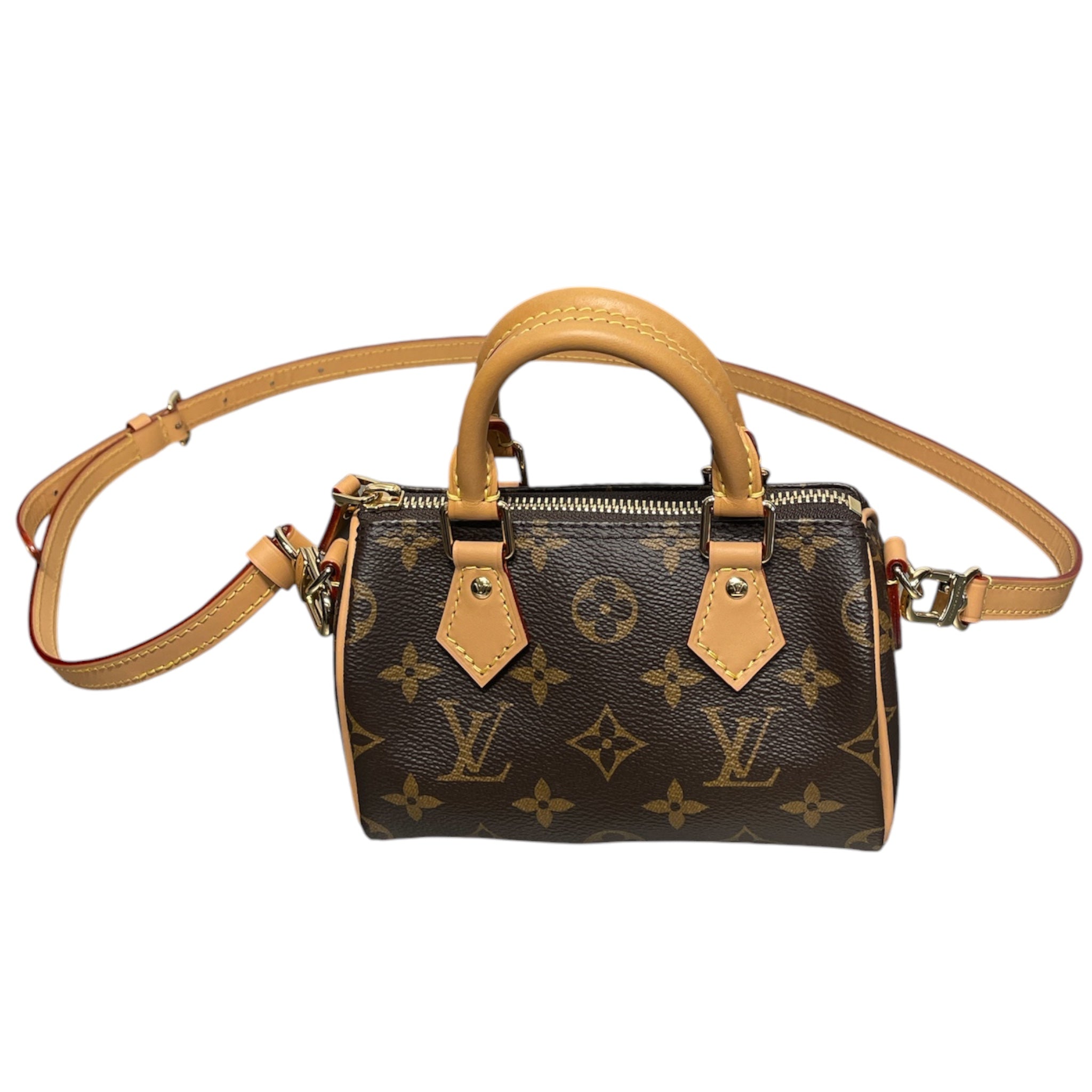 LOUIS VUITTON/Hand Bag/Monogram/Leather/BRW/NANO SPEEDY view 1