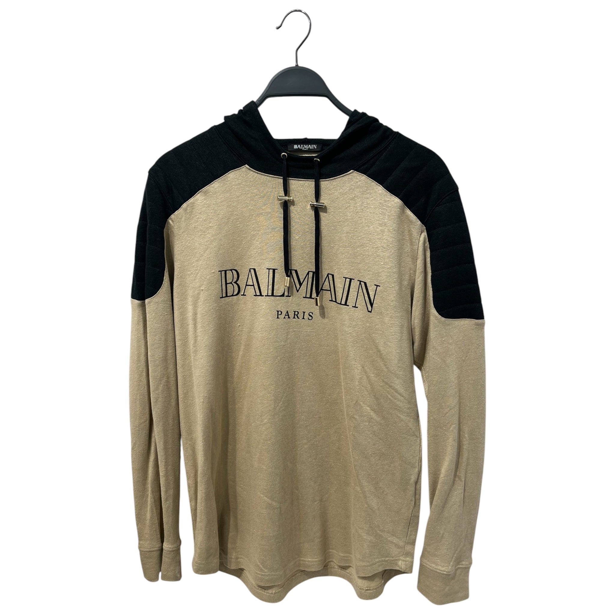 BALMAIN/Hoodie/S/Cotton/BEG/2016 MOTO RAGLAN HOODIE view 1