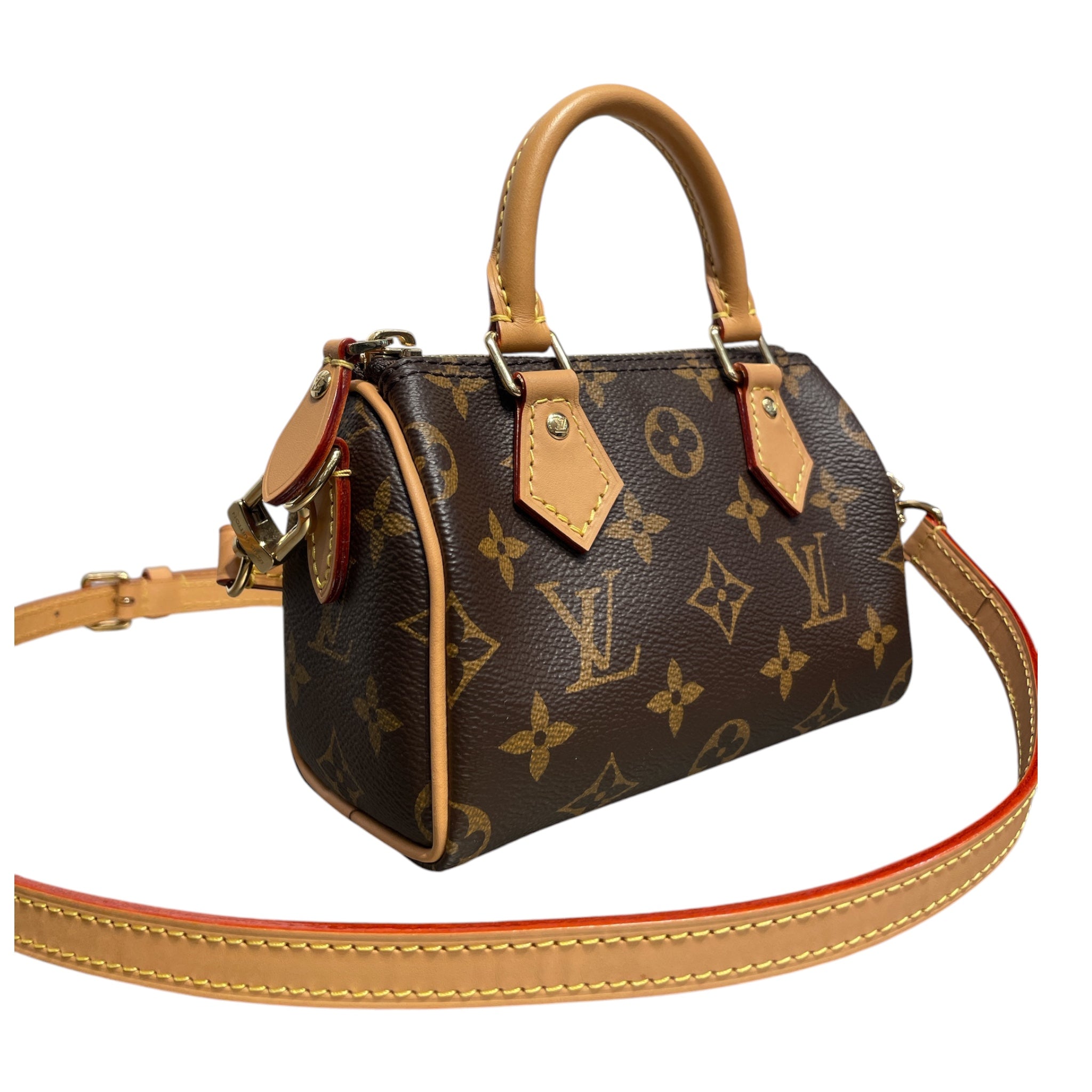 LOUIS VUITTON/Hand Bag/Monogram/Leather/BRW/NANO SPEEDY view 6