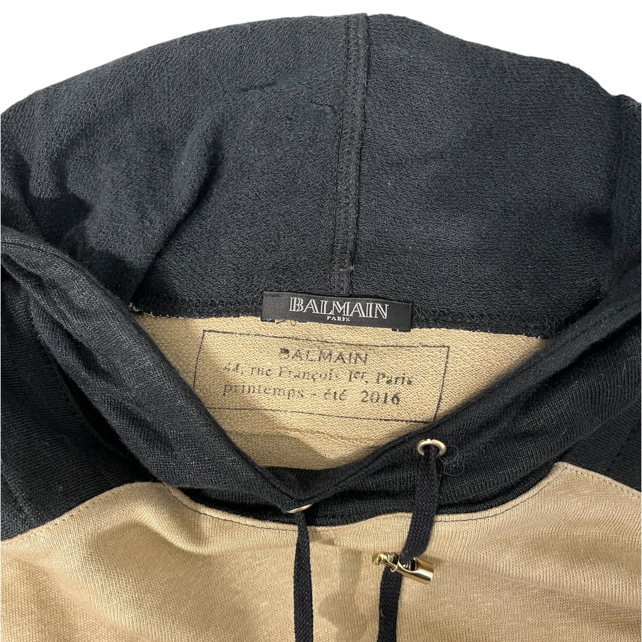 BALMAIN/Hoodie/S/Cotton/BEG/2016 MOTO RAGLAN HOODIE view 3
