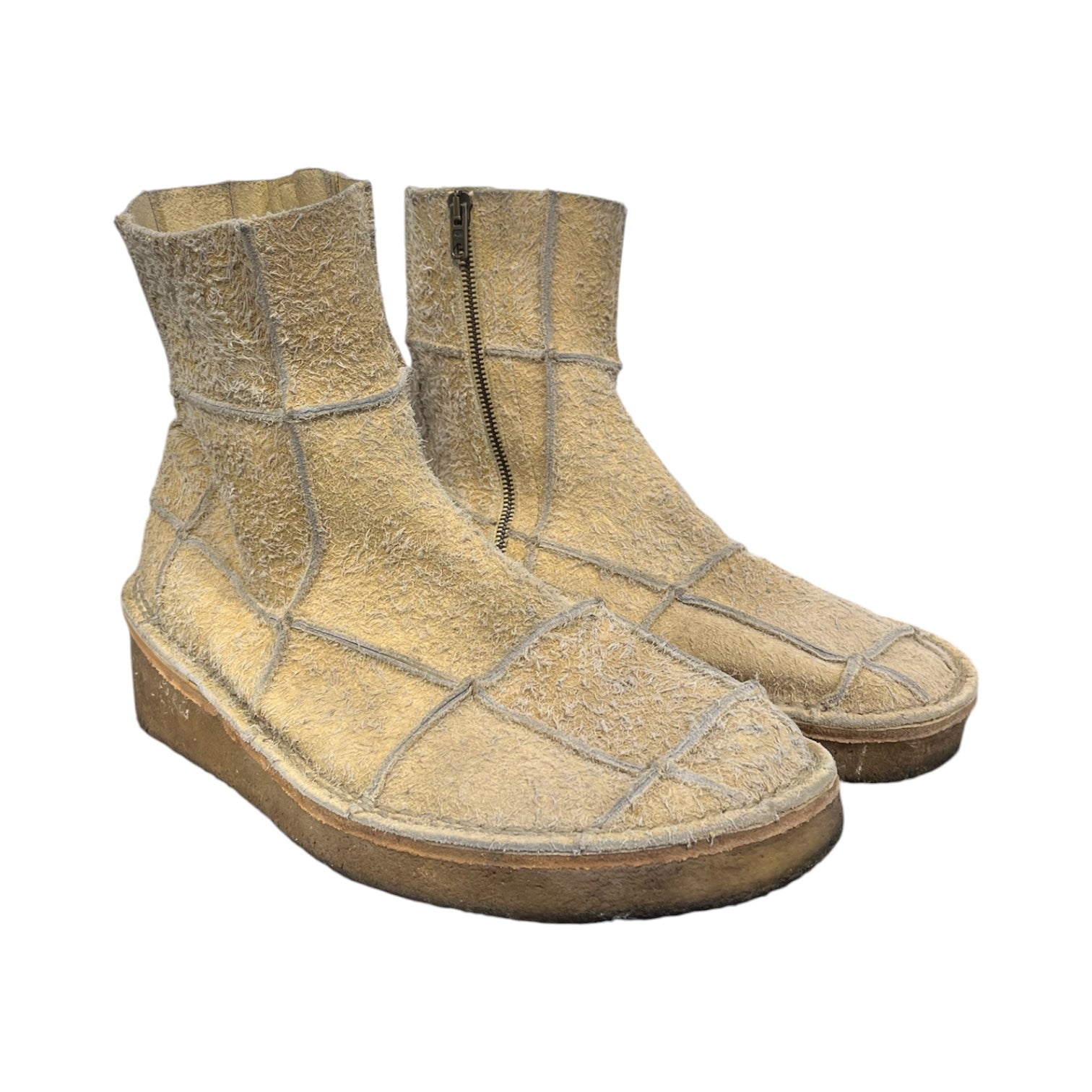 Acne Studios/Shoes/US 9/Suede/CRM/patchwork suede boots view 1