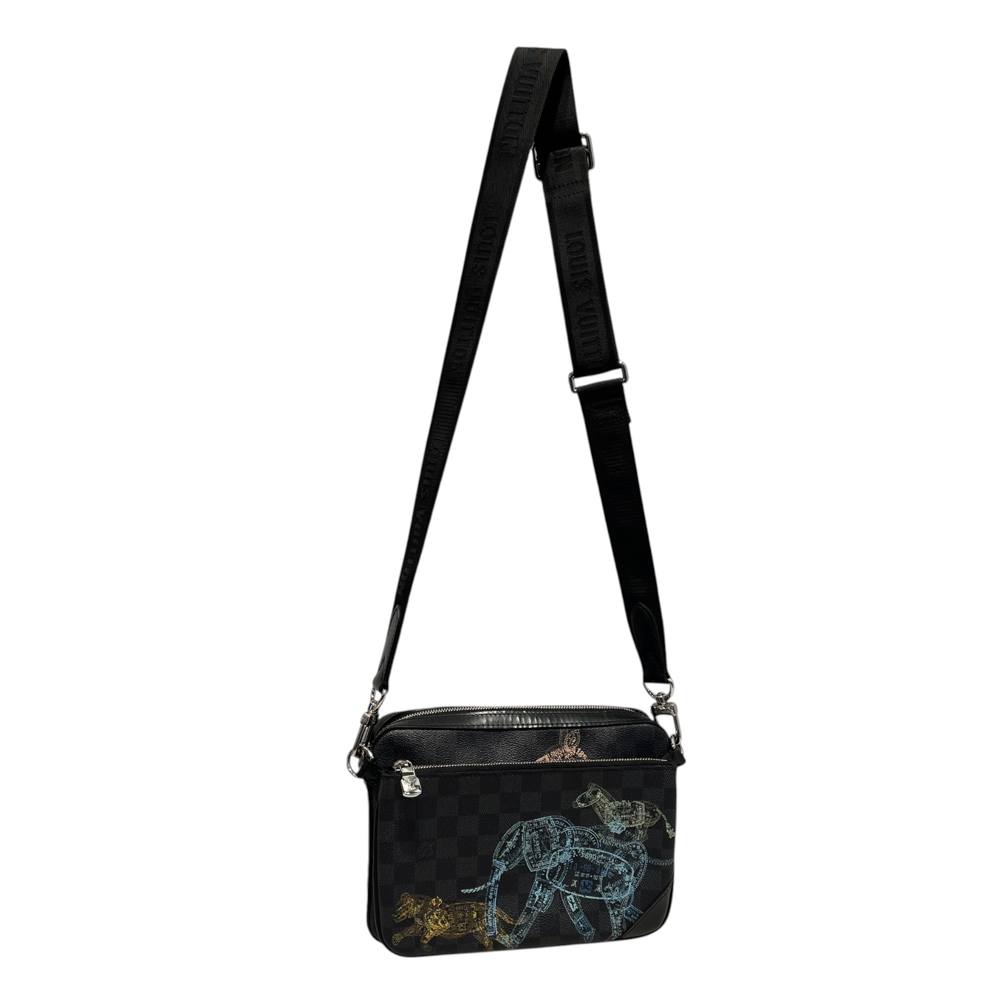 LOUIS VUITTON/Cross Body Bag/Hombre Check/Leather/GRY/DAMIER GRAPHITE ANIMALS MESSEN view 1