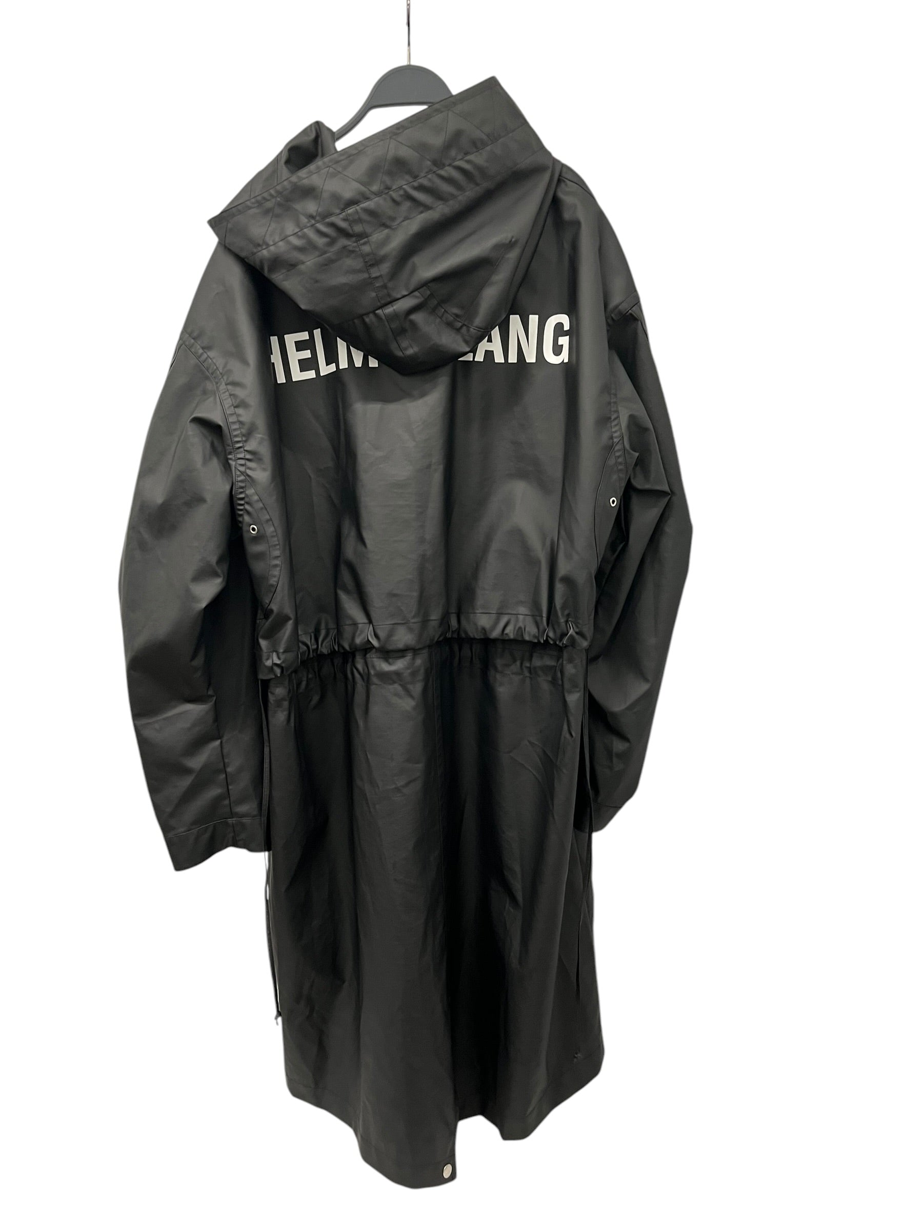 Helmut Lang/Trench Coat/XL/Polyester/BLK/RAIN COAT/BACK LOGO/WASIT TIE view 2