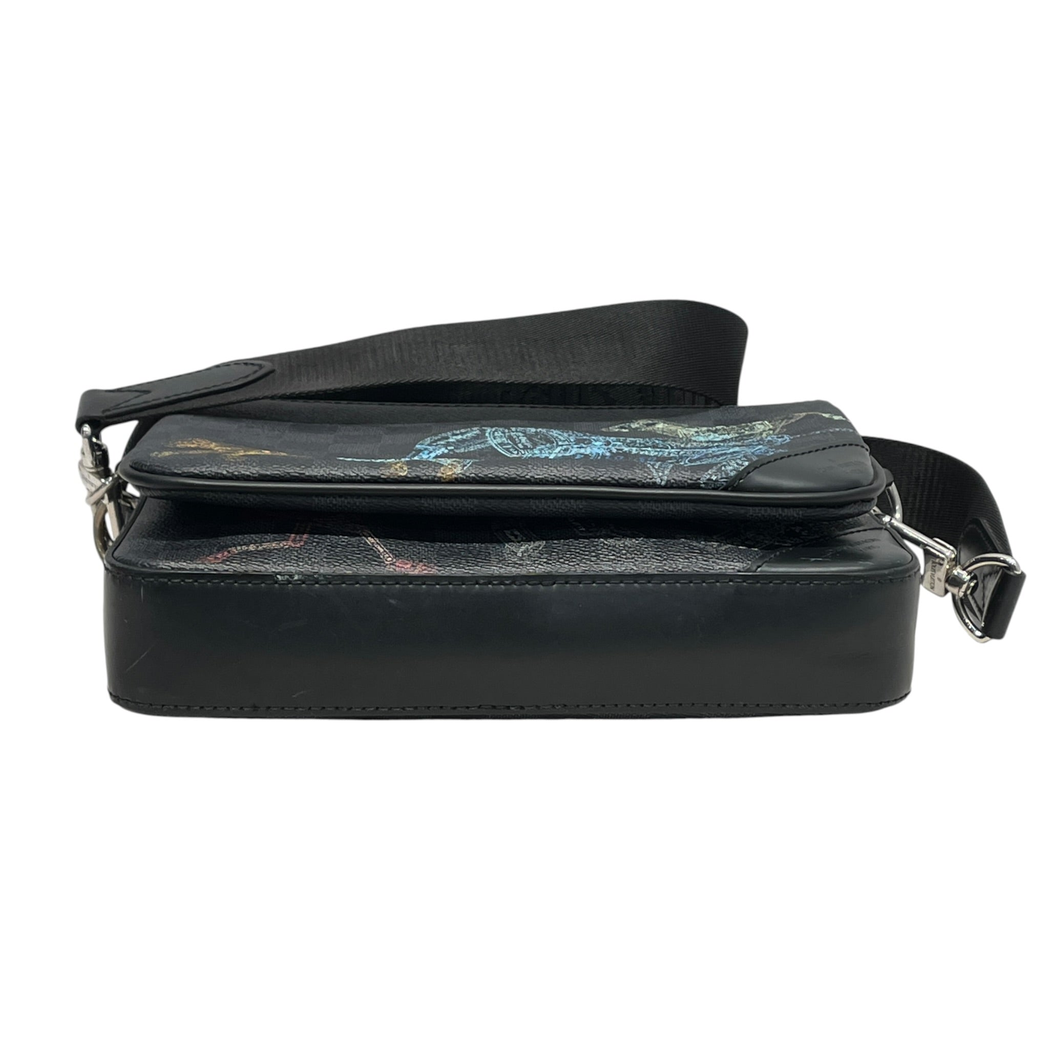 LOUIS VUITTON/Cross Body Bag/Hombre Check/Leather/GRY/DAMIER GRAPHITE ANIMALS MESSEN view 3