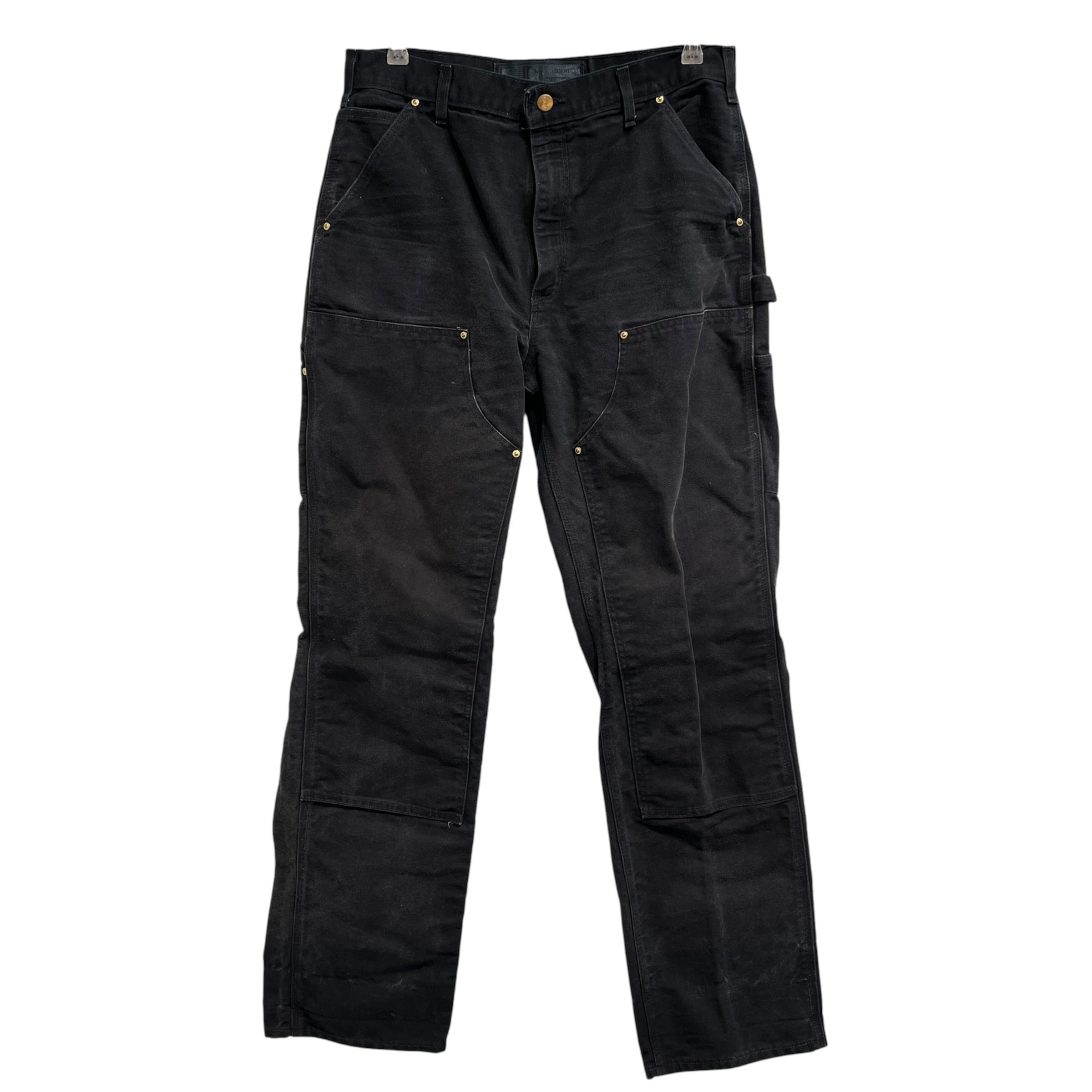 Carhartt/Straight Pants/34/Cotton/BLK/double knee view 1