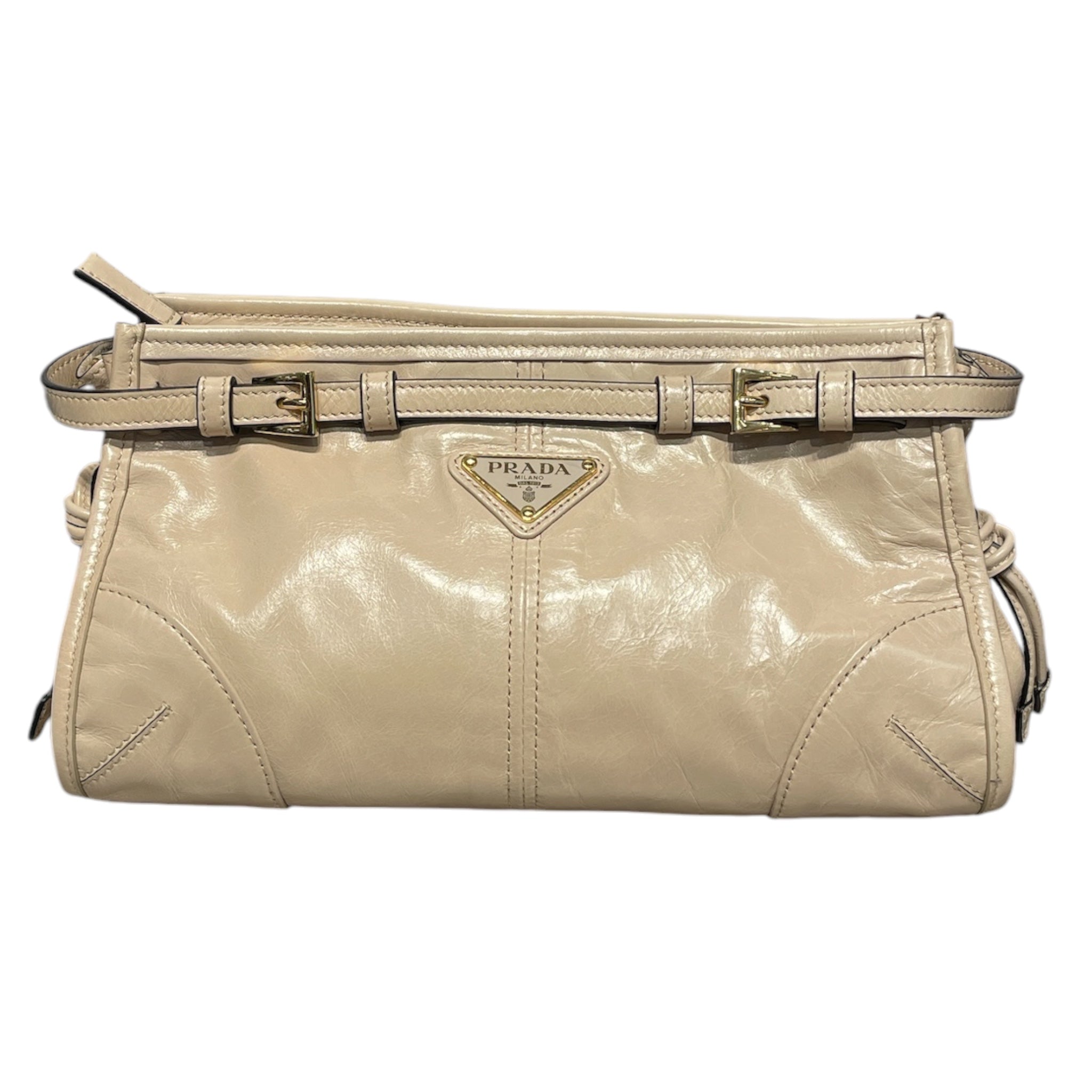 PRADA/Cross Body Bag/Leather/CRM/7/7 BONNIE SHOULDER BAG view 1